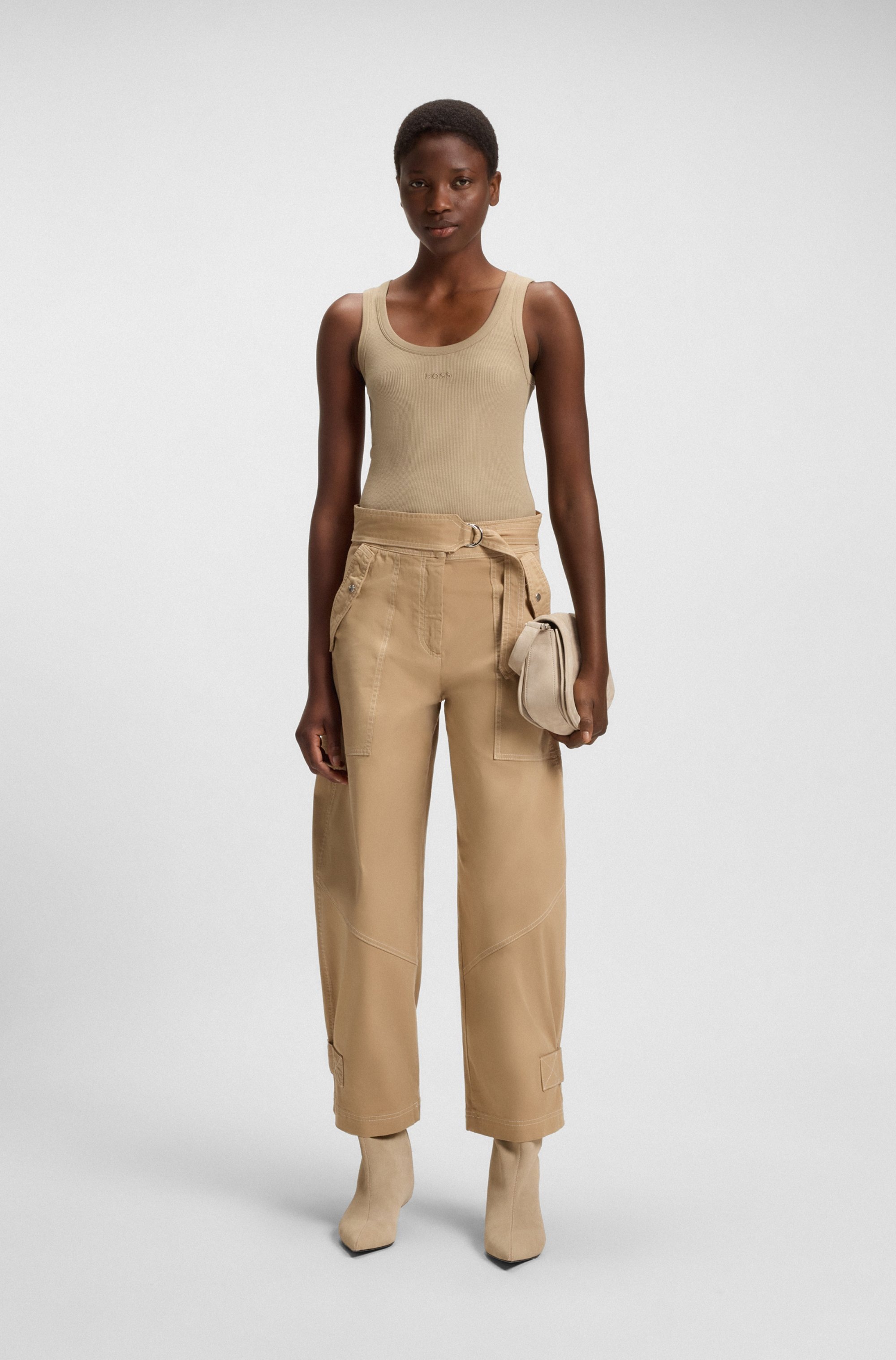 Thumbnail - BOSS ORANGE Longtop "Ematite Premium Damenmode" mit Rundhalsausschnitt