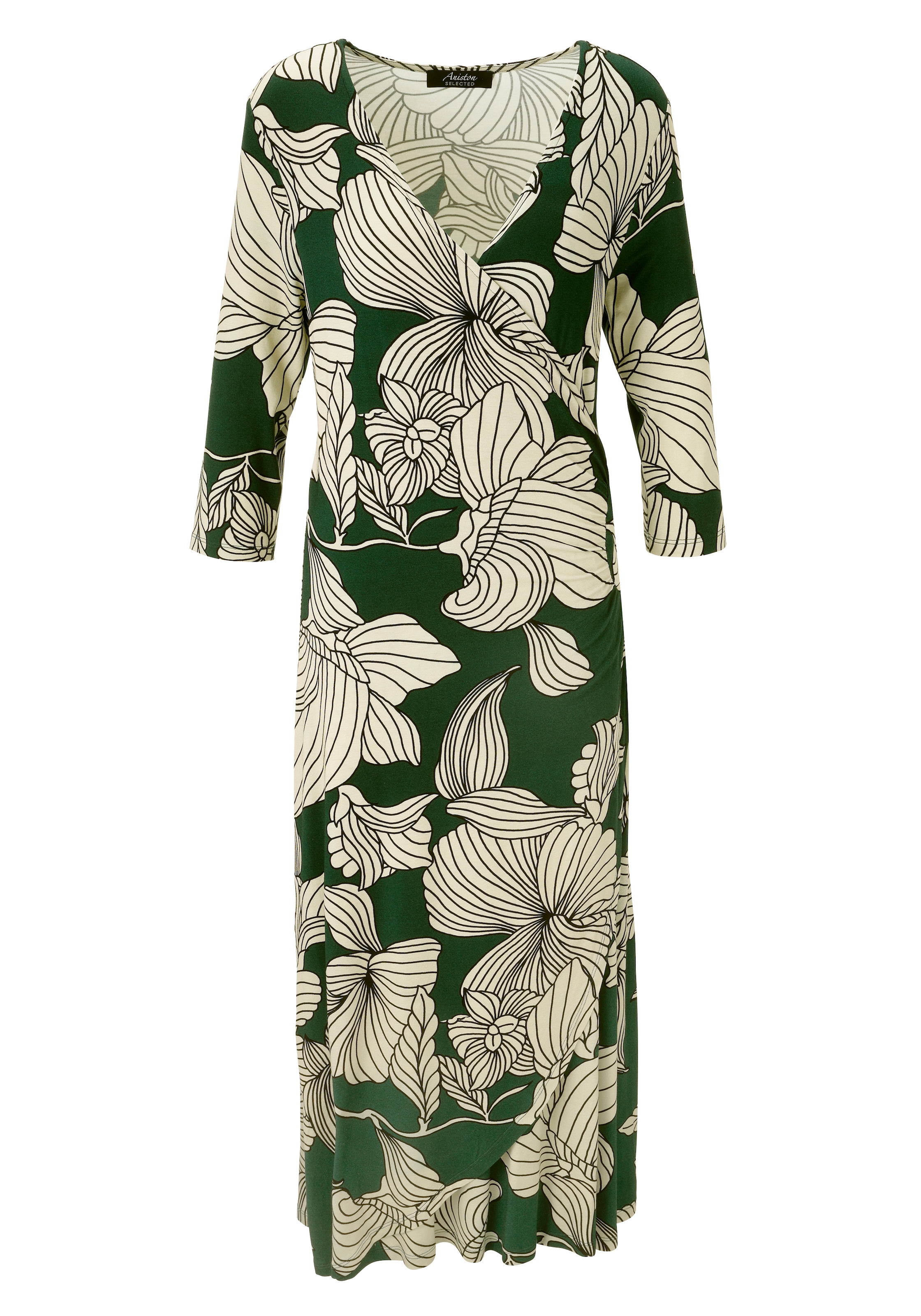 Aniston SELECTED Jerseykleid, mit V-Ausschnitt in Wickel-Optik - NEUE KOLLEKTION