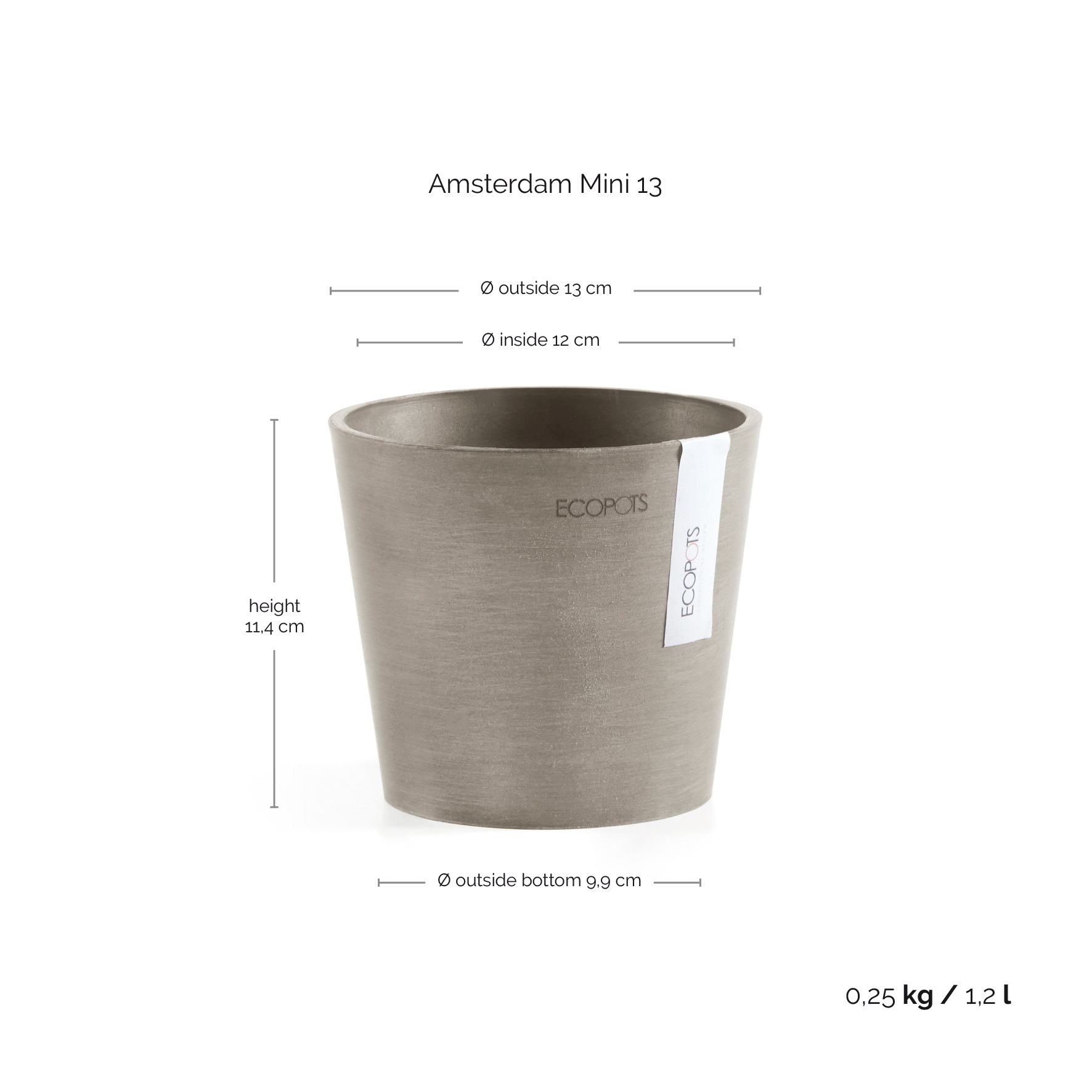 ECOPOTS Blumentopf »Amsterdam Mini«, (Set, 4 St.), in verschiedenen Größen