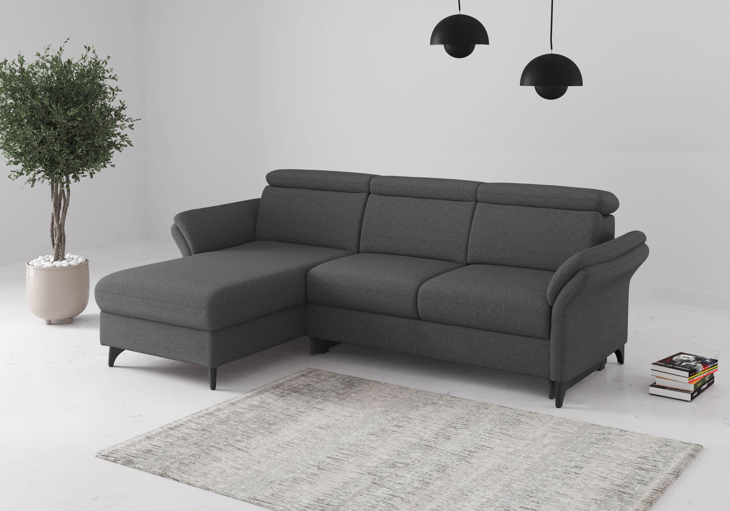 sit&more Ecksofa "Glendale, L-Form" inkl. Kopfteilverstellung, wahlweise mit Vorziehsitz und Bettkasten