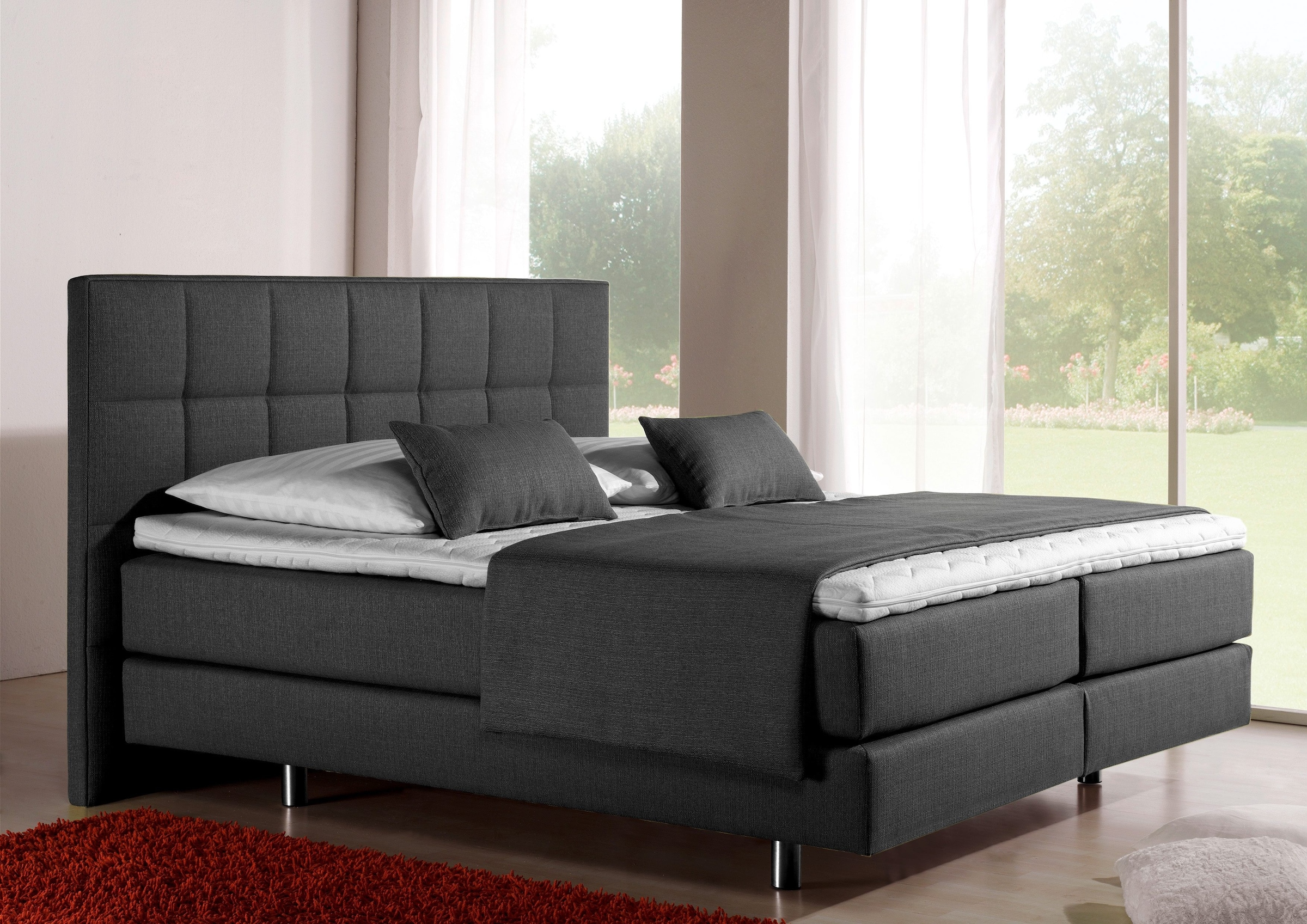 Home affaire Boxspringbett "Neon" in 3 Matratzenarten, feine Steppung im Ko günstig online kaufen