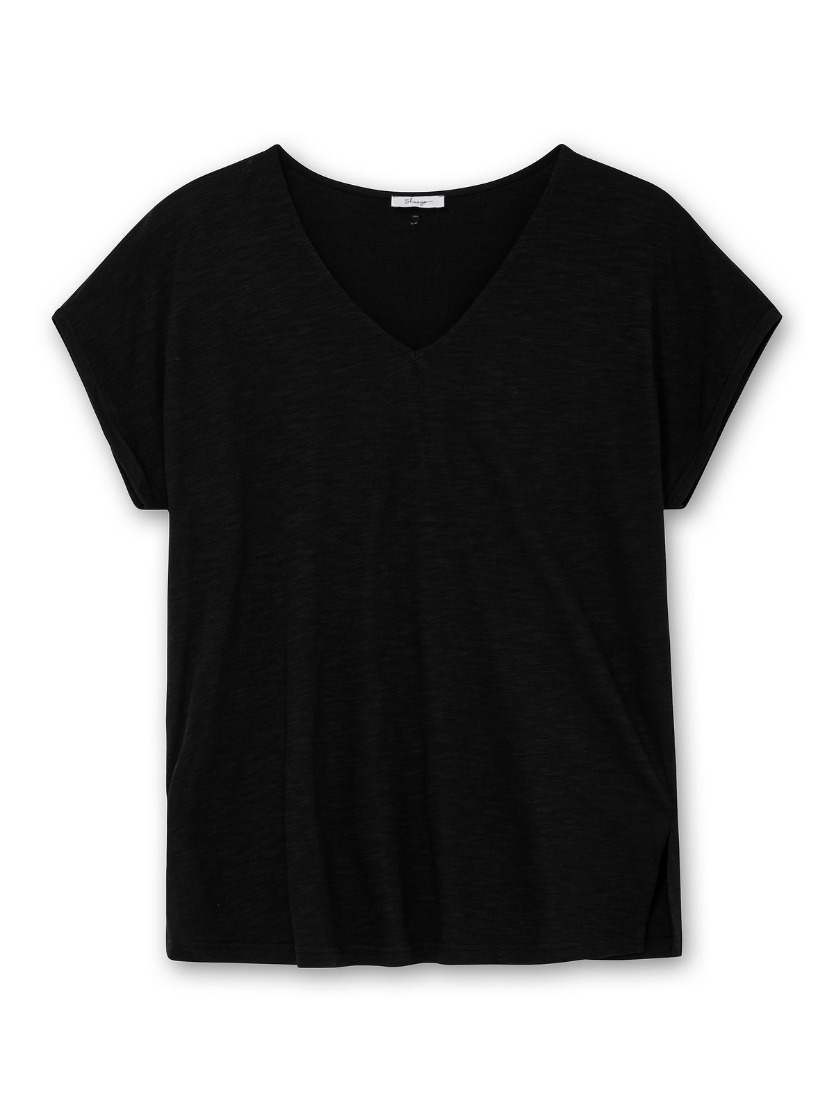 Sheego T-Shirt »Große Größen«, mit V-Ausschnitt, aus Flammgarn