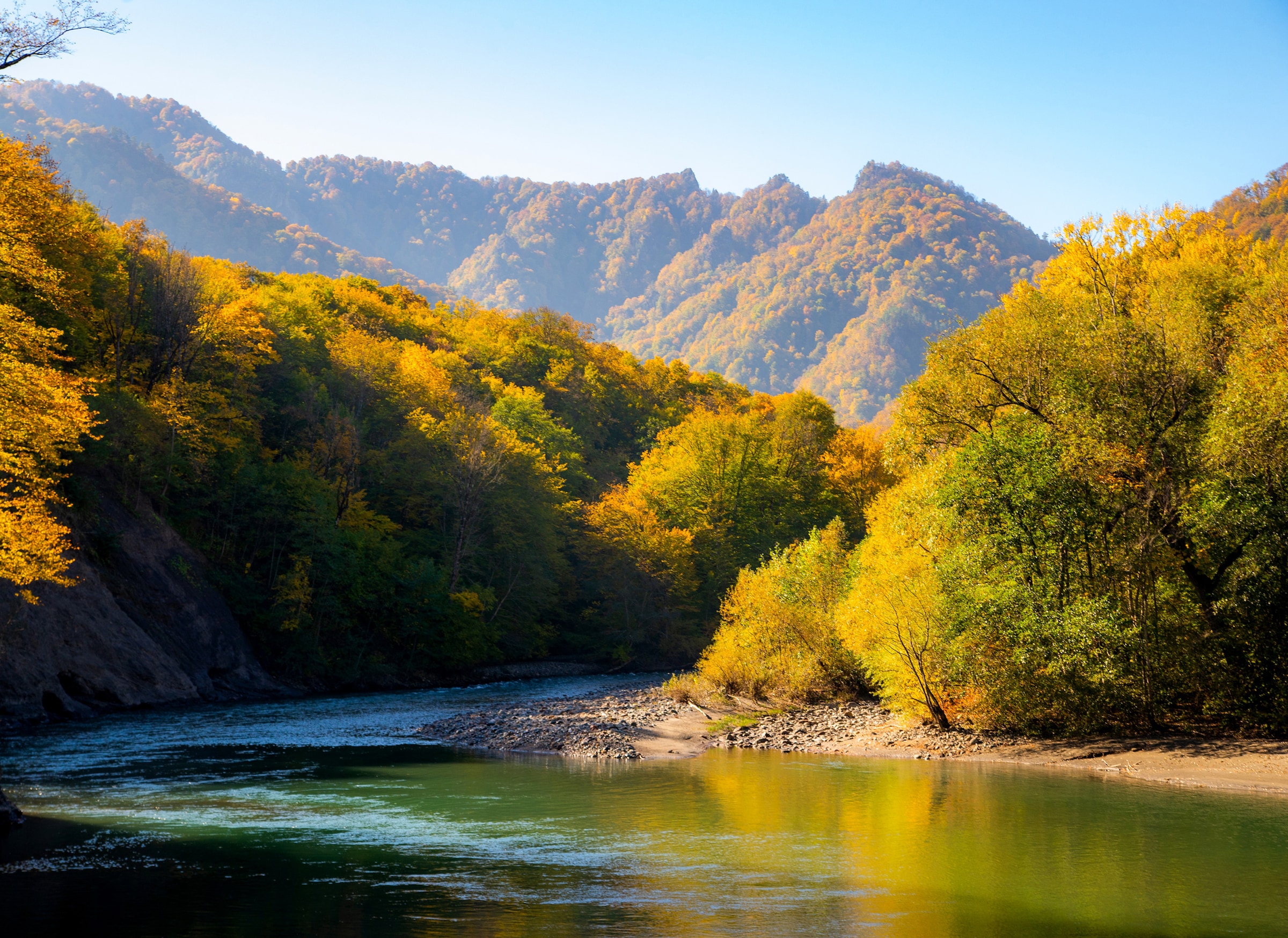 Papermoon Fototapete "Autumn Mountain Forest River"