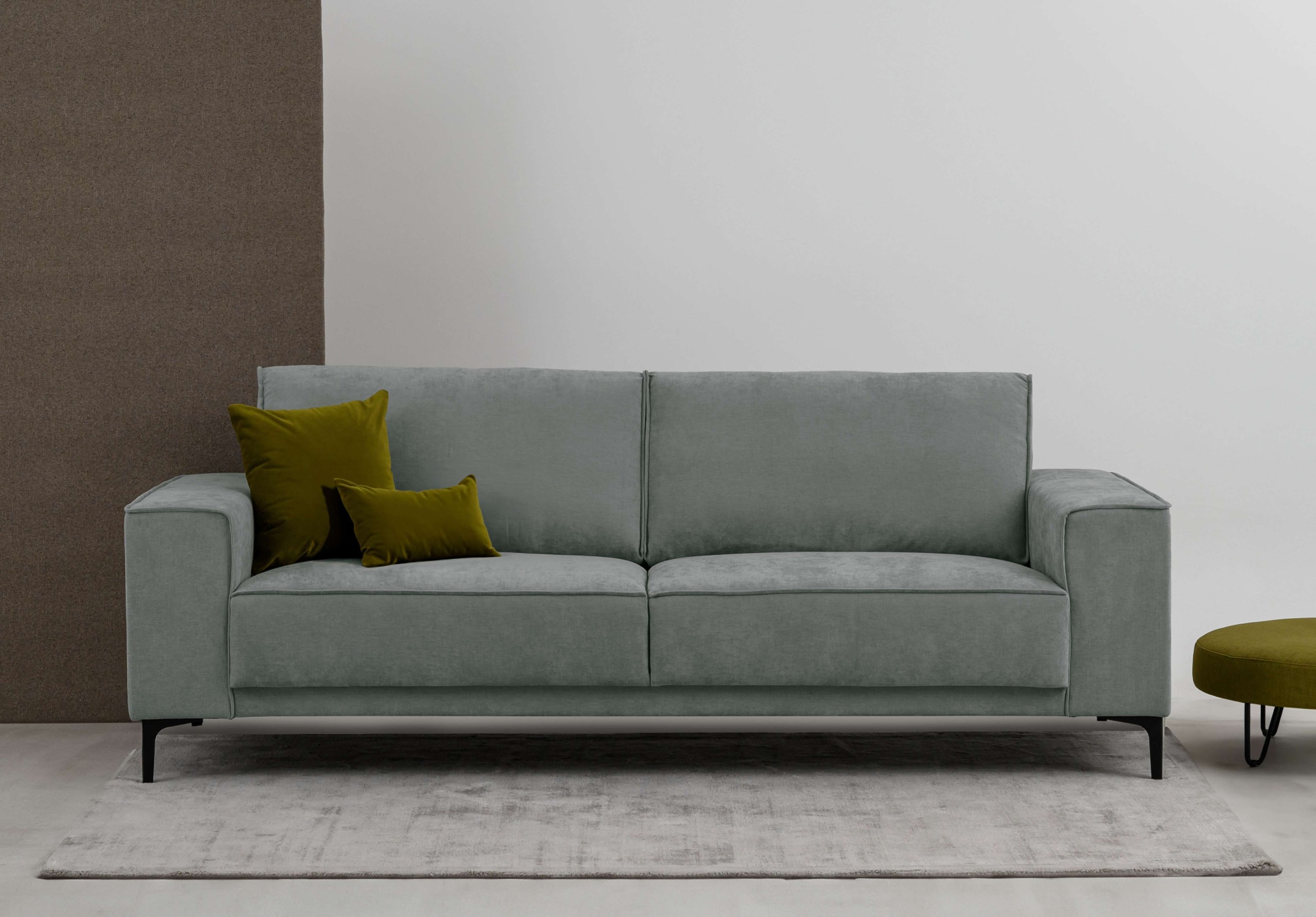OTTO home 3-Sitzer "OLAND Struktur fein, Sofa, B: 224 cm, Skandi-Design" Struktur, Flachgewebe, Luxus-Microfaser, Boucle