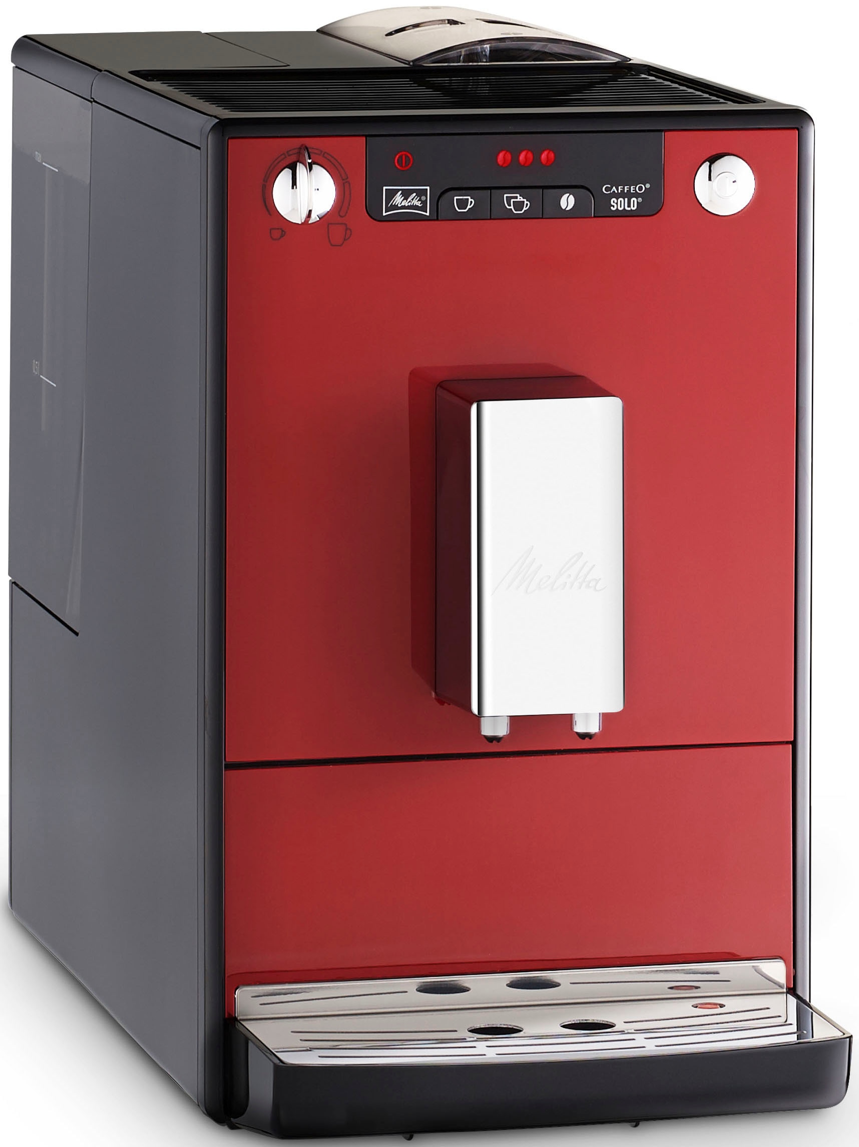 Melitta Kaffeevollautomat »Solo® E950-204, chili-red«, Perfekt für Café crème & Espresso, nur 20cm breit