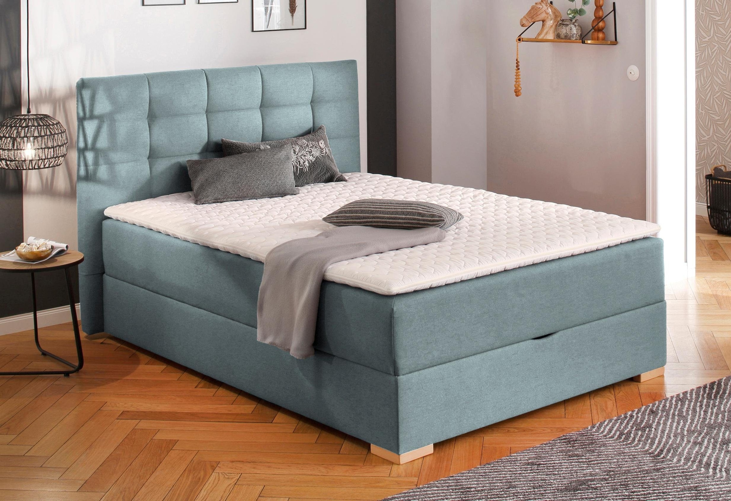 Home affaire Boxbett "Olivet mit Bettkasten" in 4 Farben, 4 Breiten, 2 Matratzenarten, auch in Überlänge 220 cm
