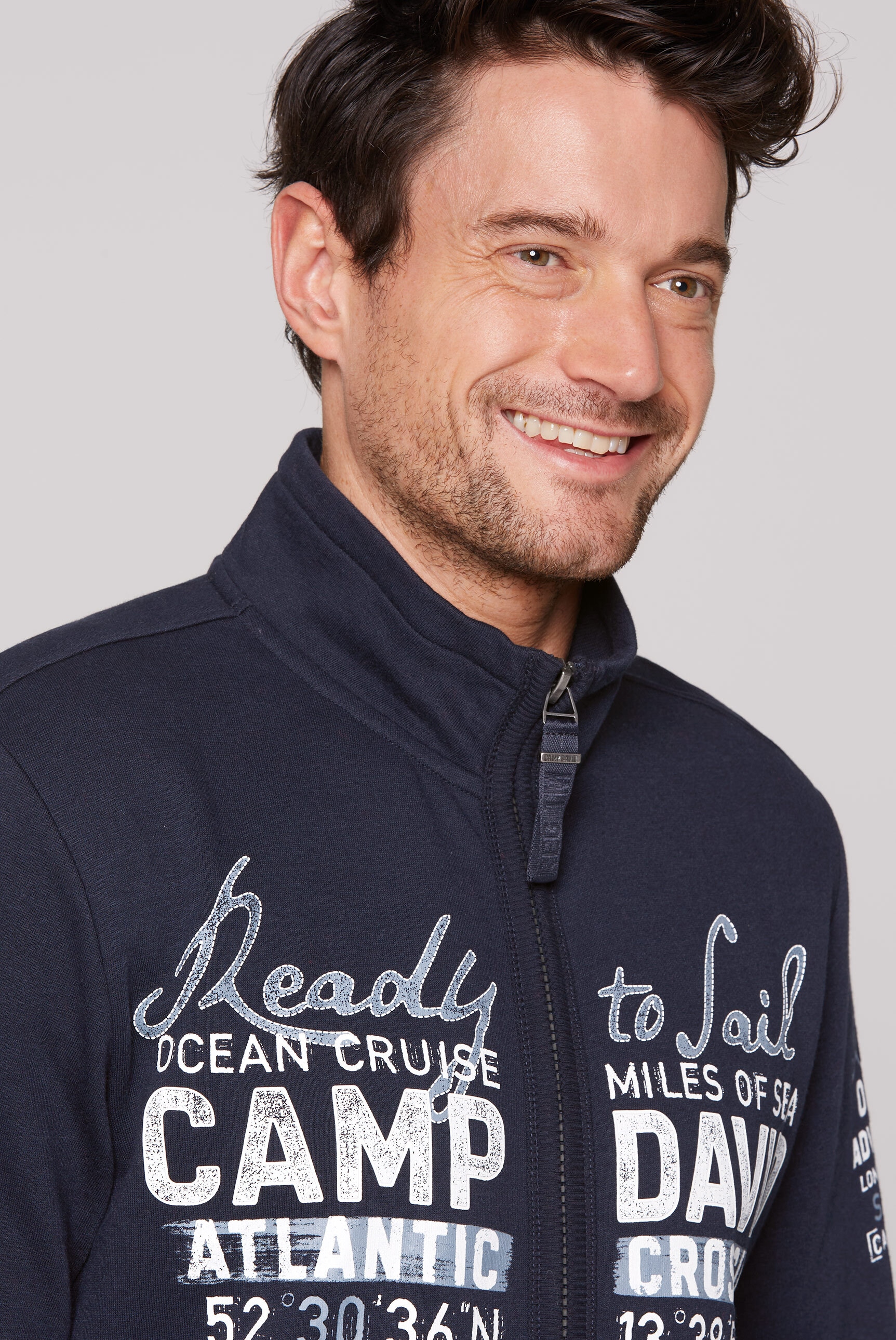 CAMP DAVID Sweatjacke, mit Stehkragen