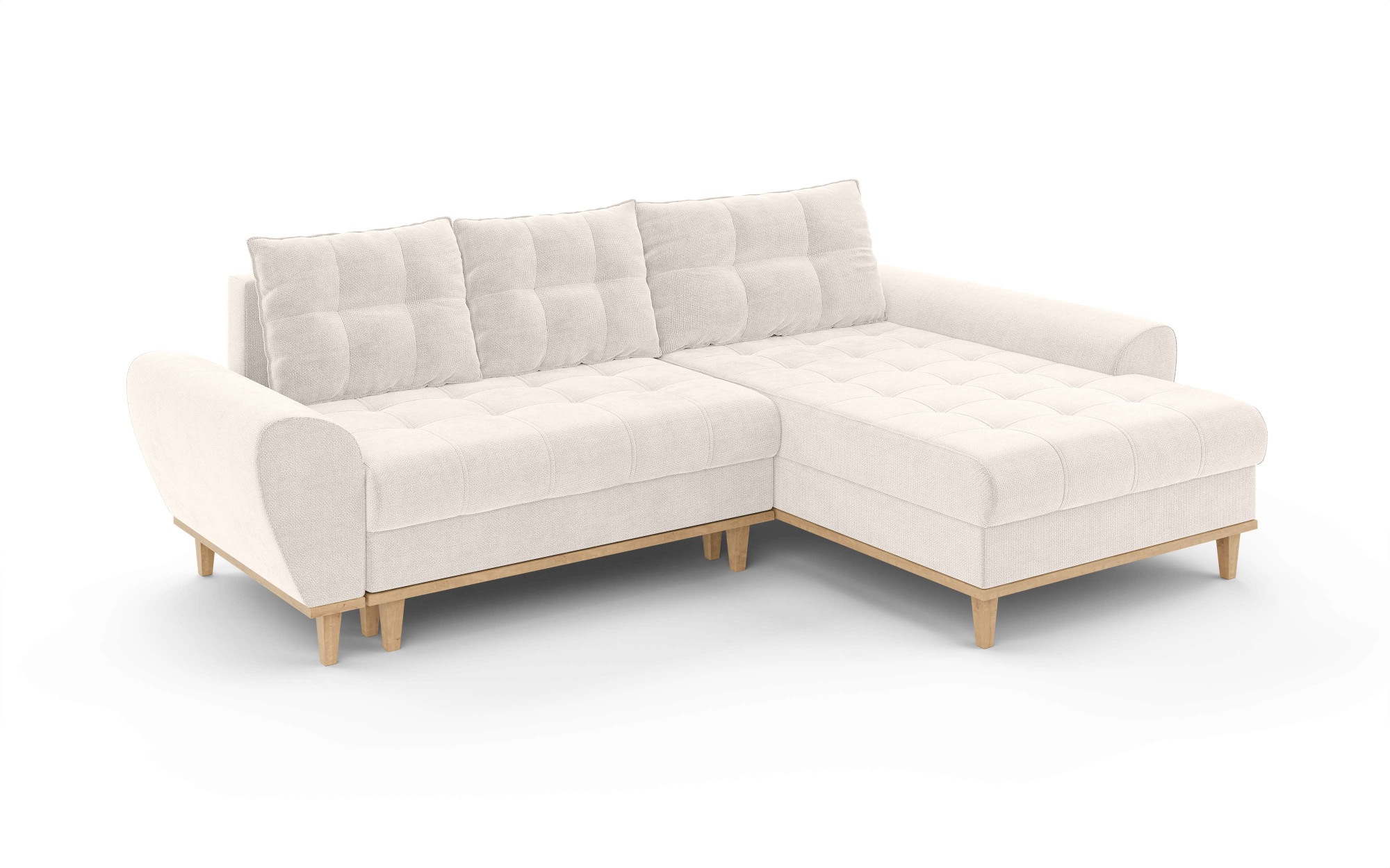 Home affaire Ecksofa »Ahrdorf mit Bettfunktion und Bettkasten, Maße: B/H/T 268/86/175 cm«, L-Form mit 3 Rückenkissen und moderne gerundete Armlehnen