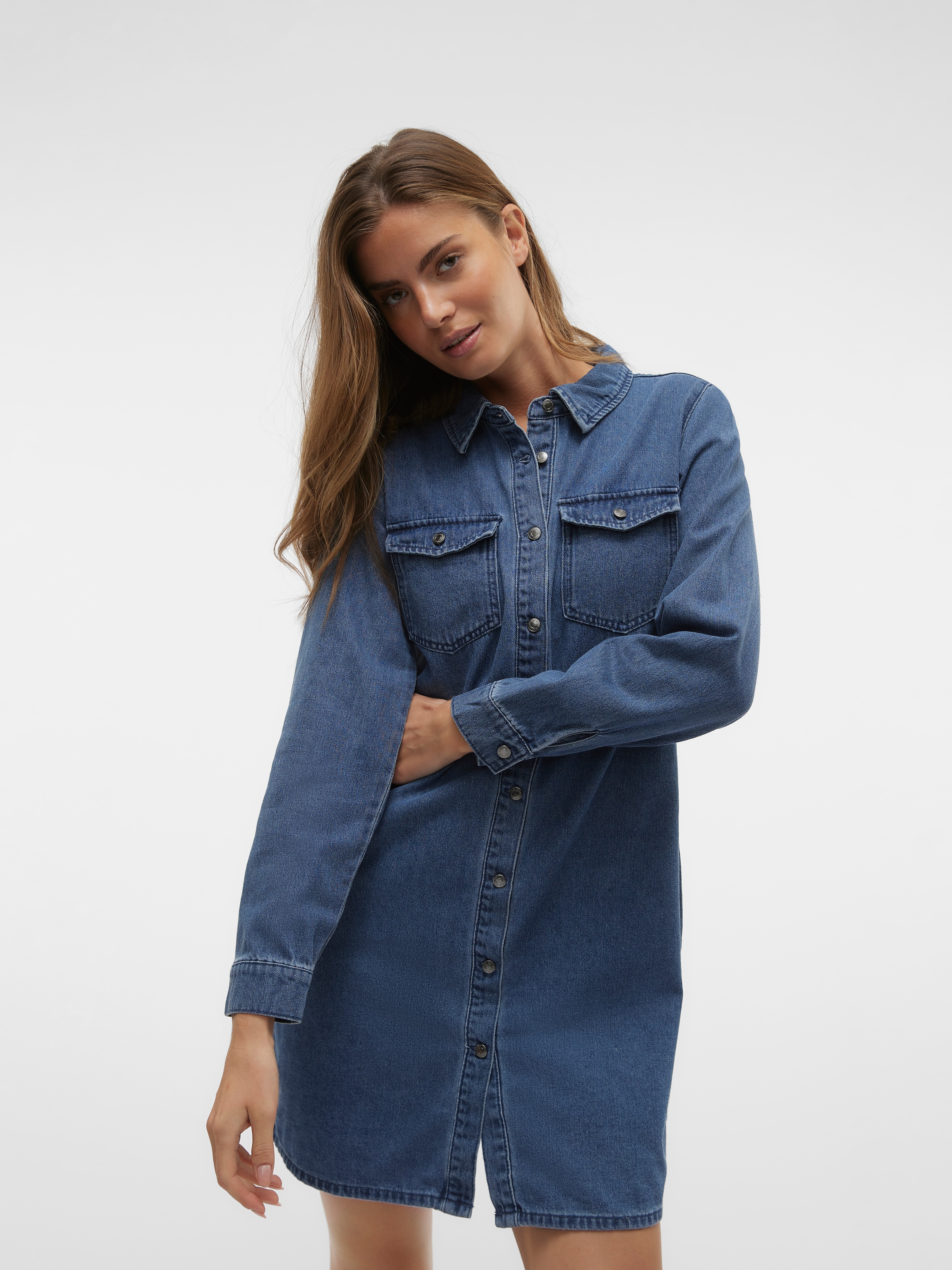 Vero Moda Jeanskleid »VMJENNIE LS SHORT DENIM DRESS GA NOOS«