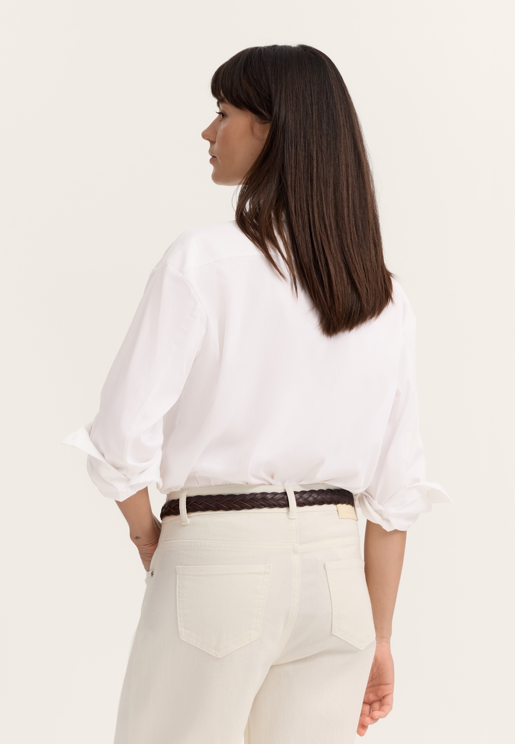 bugatti Langarmbluse in A-Linie aus elastischer Baumwollmischung günstig online kaufen