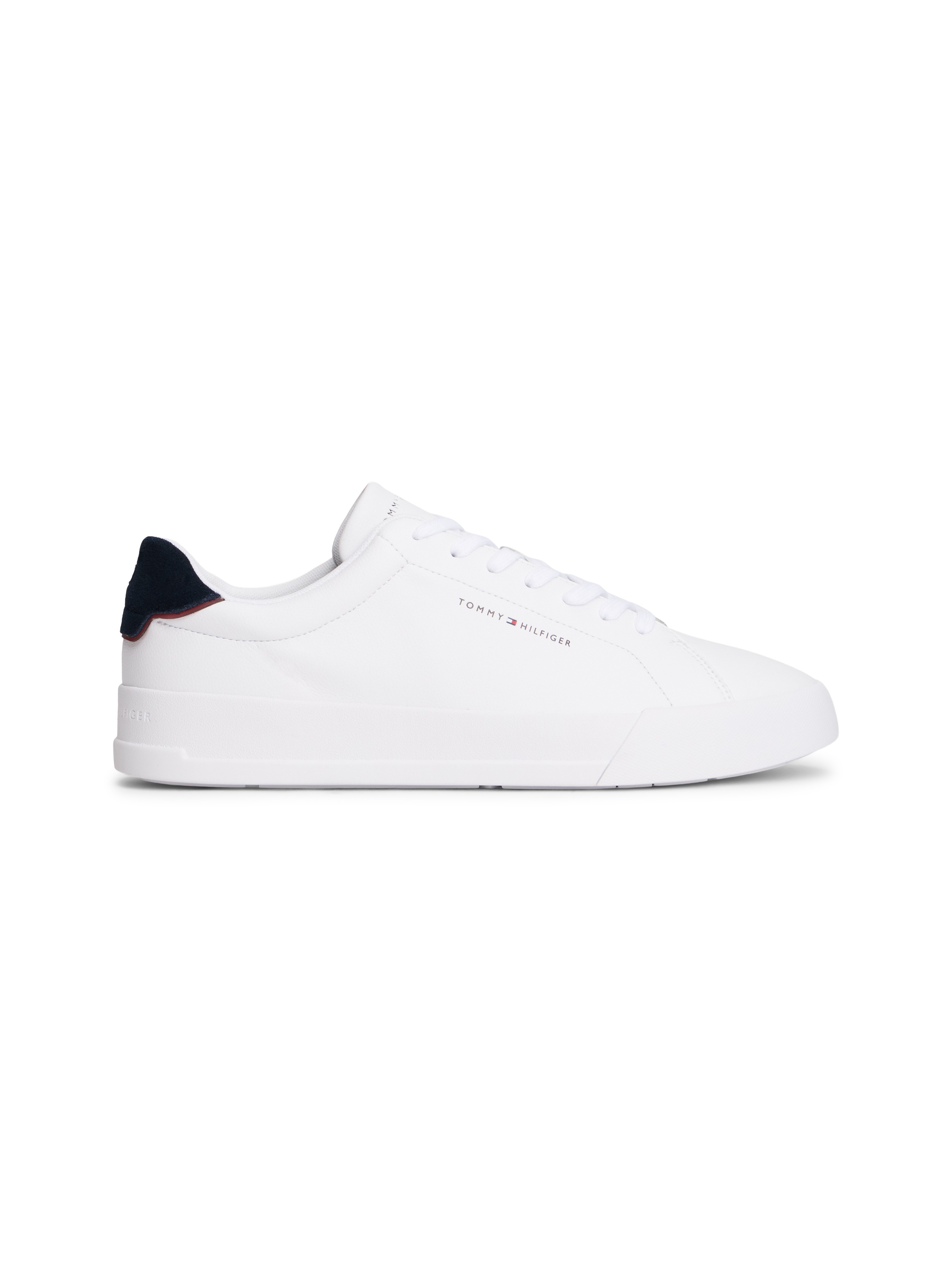 Tommy Hilfiger pour homme. FM0FM05367 Court Detail Leather Sneakers white (45), Cuir, Blanc, Plat, Lacets, Casuel 6