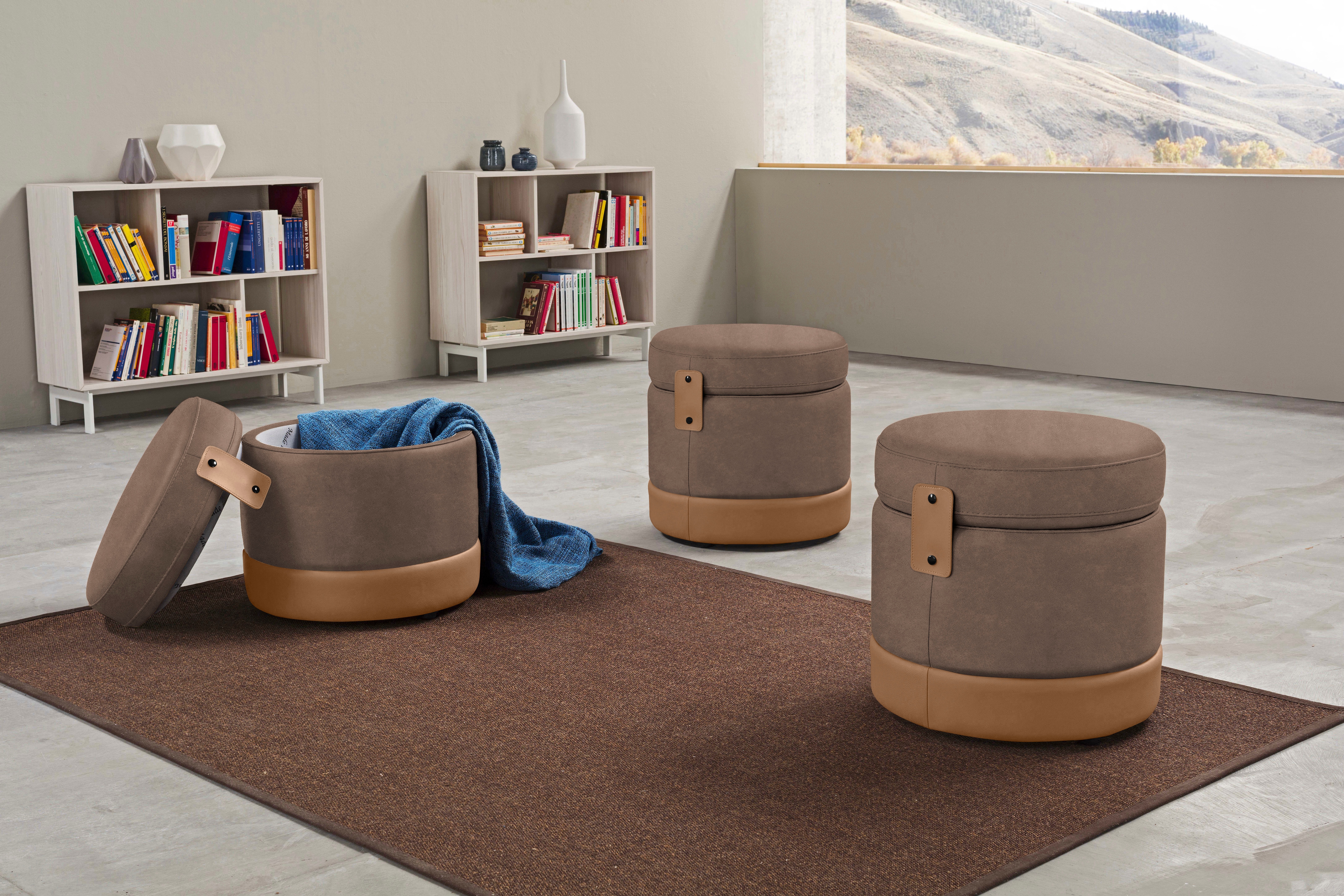 Egoitaliano Hocker "Tonder, Designhocker als Blickfang mit tollen Details, B/T 50/50cm" inkl. praktischem Stauraum als funktionale Stauraummöglichkeit