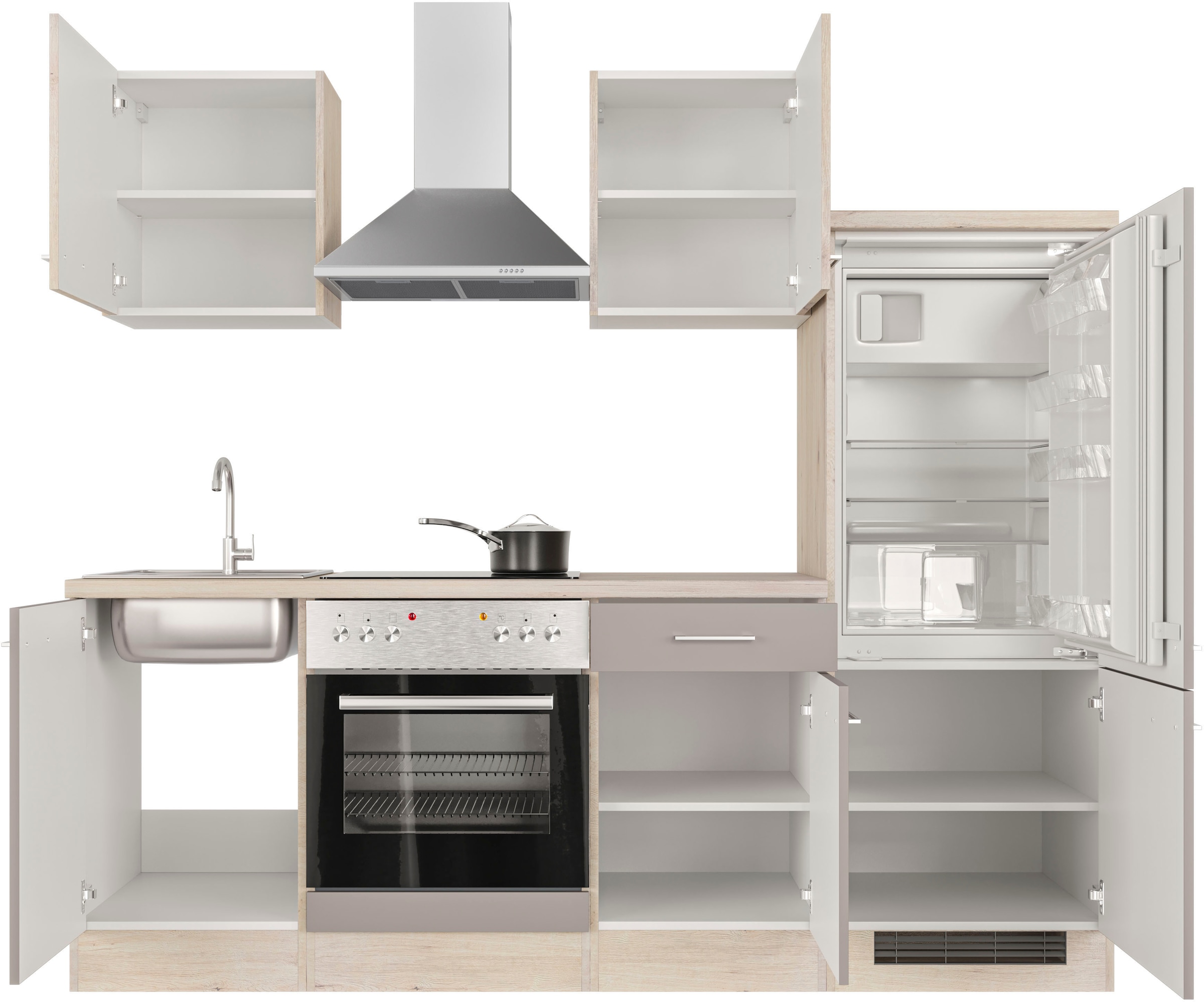 Flex-Well Küche »Riva«, wahlw. mit E-Geräten, Breite 220 cm