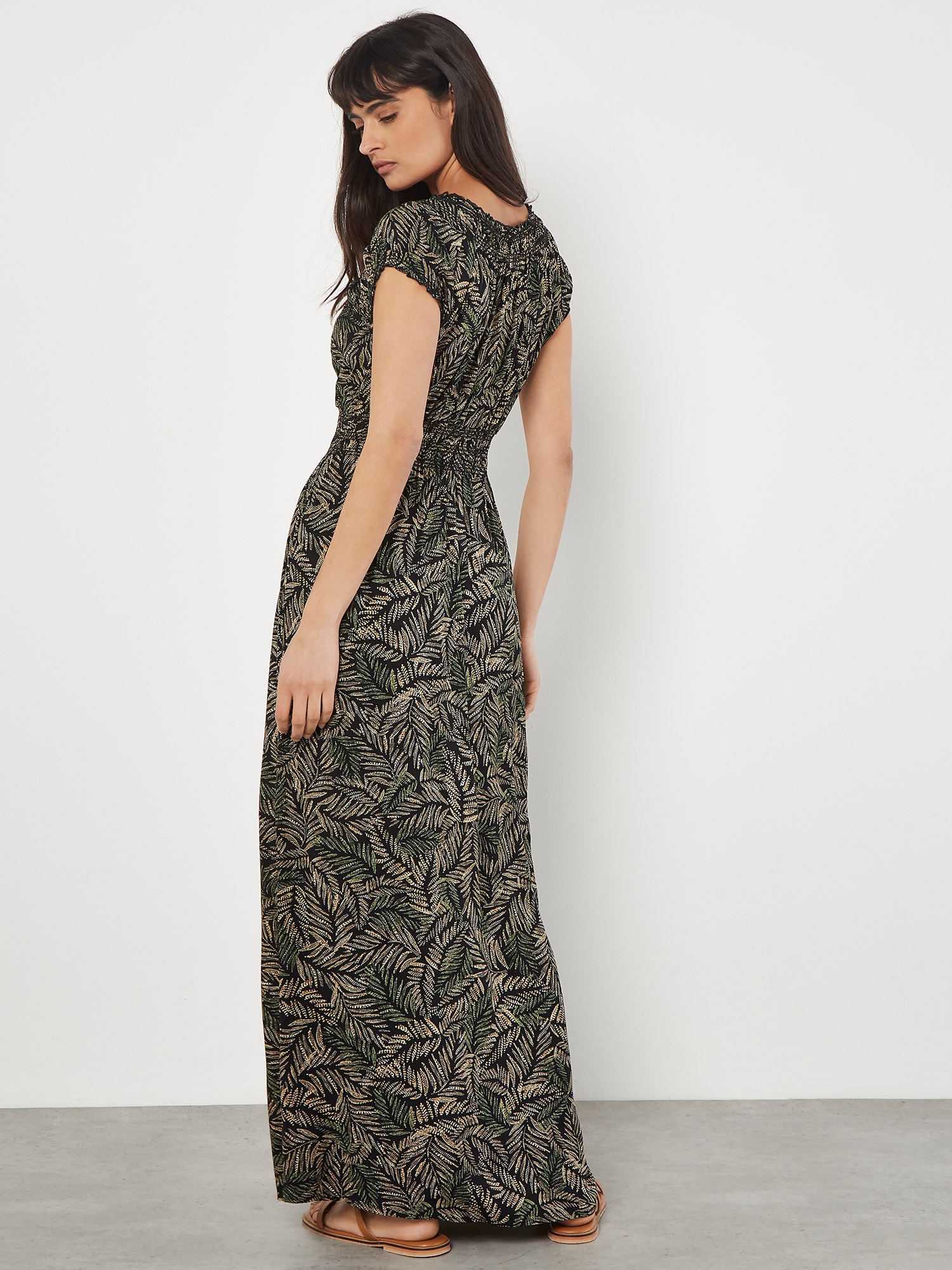 Apricot Druckkleid »Maxikleid« mit Smockdetails