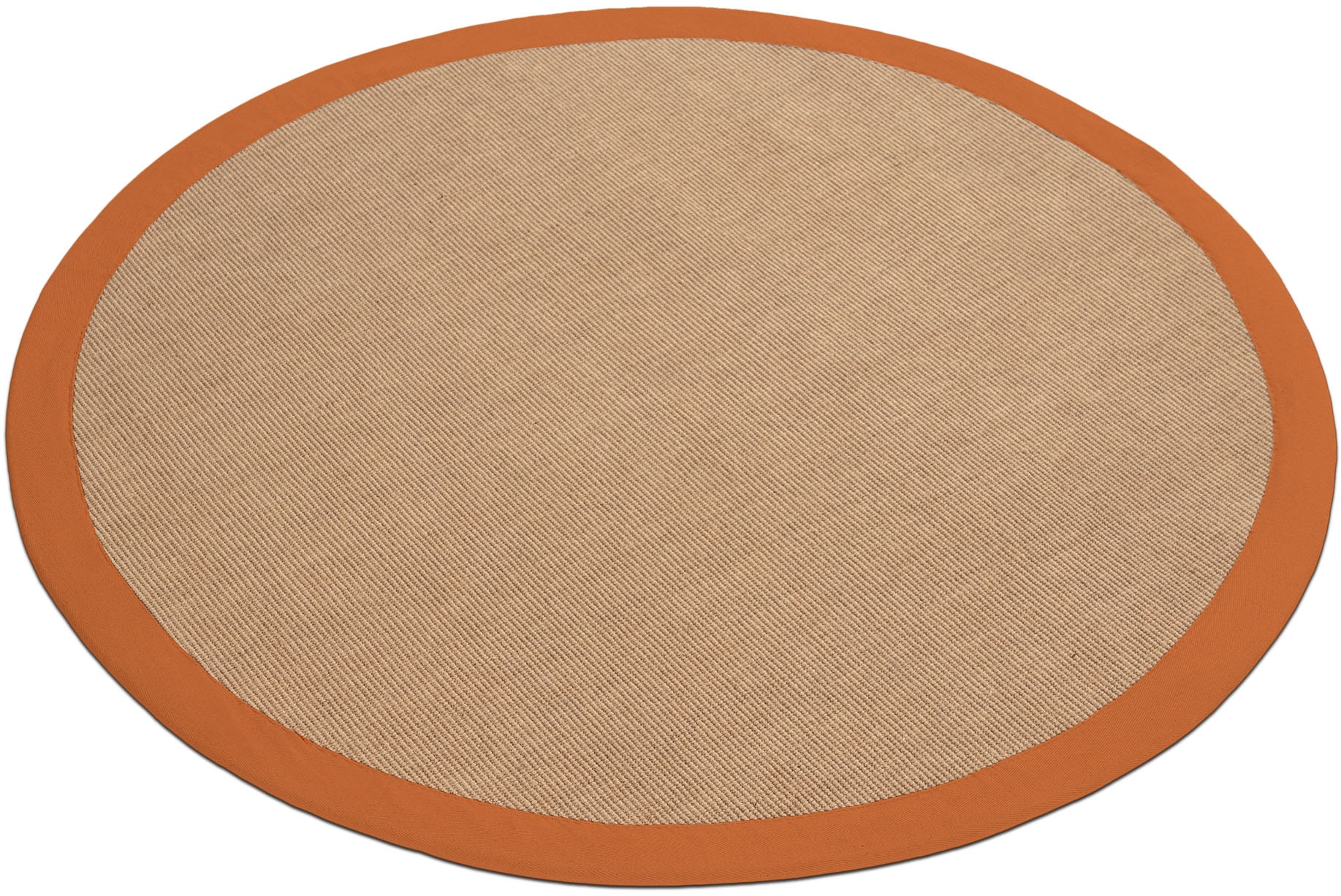 carpetfine Sisalteppich »Sisal«, rund, 5 mm Höhe, mit farbiger Bordüre, Anti-Rutsch Rückseite