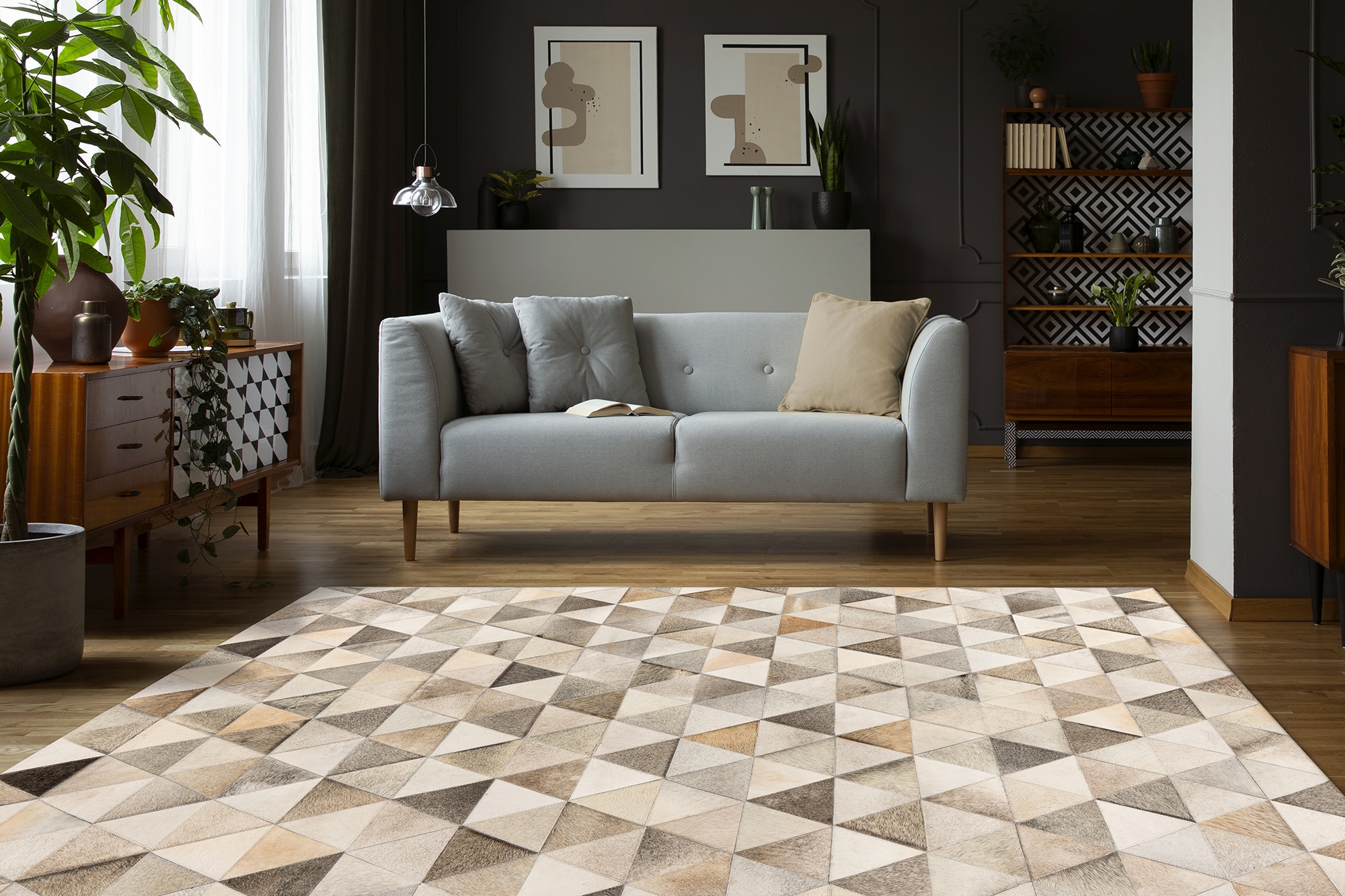 Padiro Fellteppich »Lavin 325 Lederteppich«, rechteckig, 8 mm Höhe, 100 % Rindslederfell, Unikat