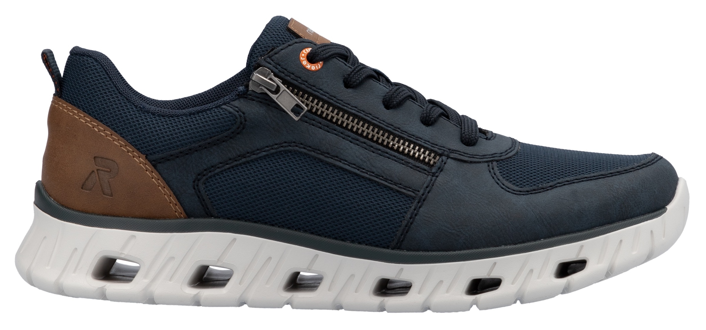 RIEKER Sport Sneaker, Schnürschuh, Freizeitschuh, Halbschuh mit Reißverschluss