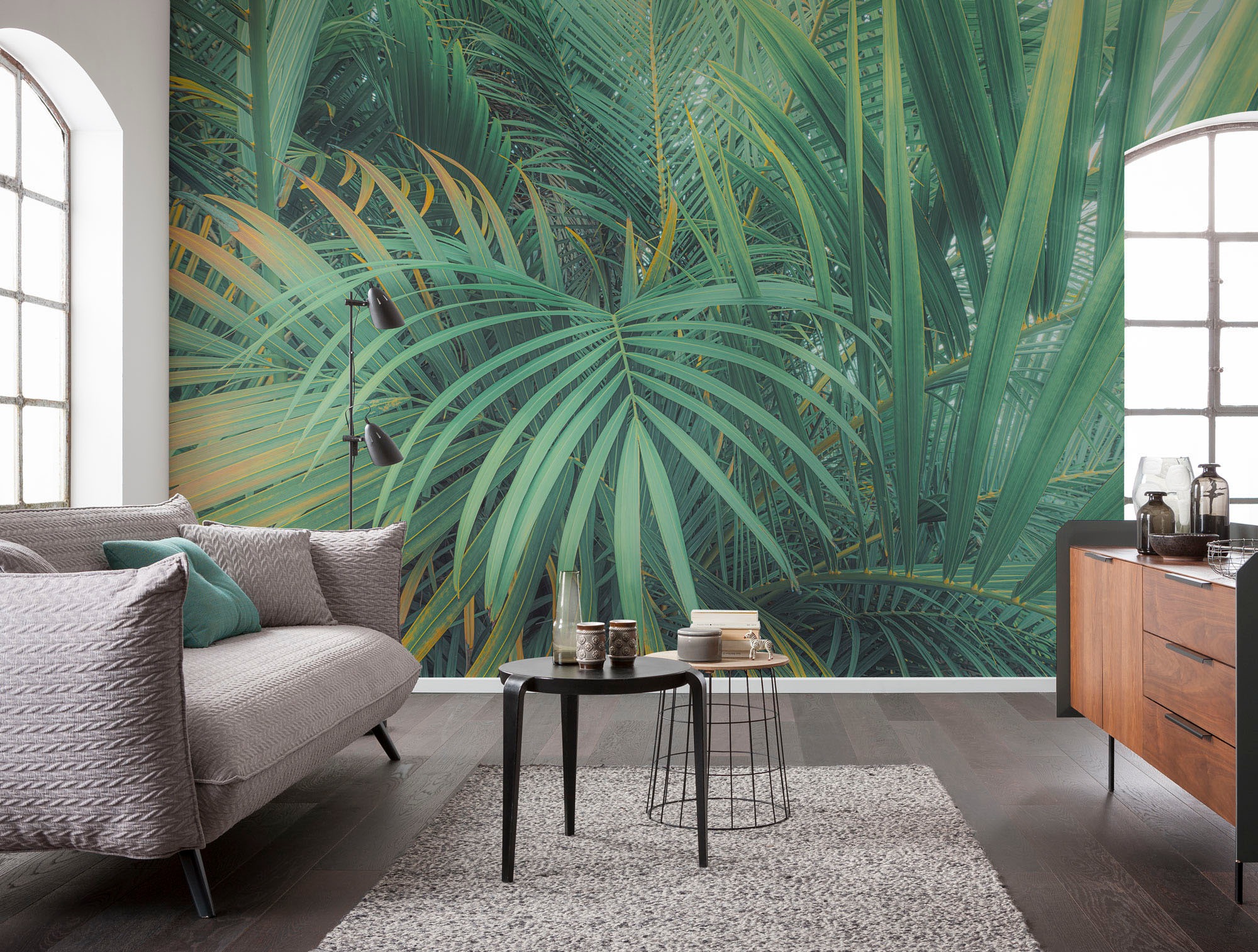 Komar Fototapete »Digitaldruck Vlies - Foggy Fern - Größe 400 x 250 cm«, bedruckt, Wohnzimmer, Schlafzimmer