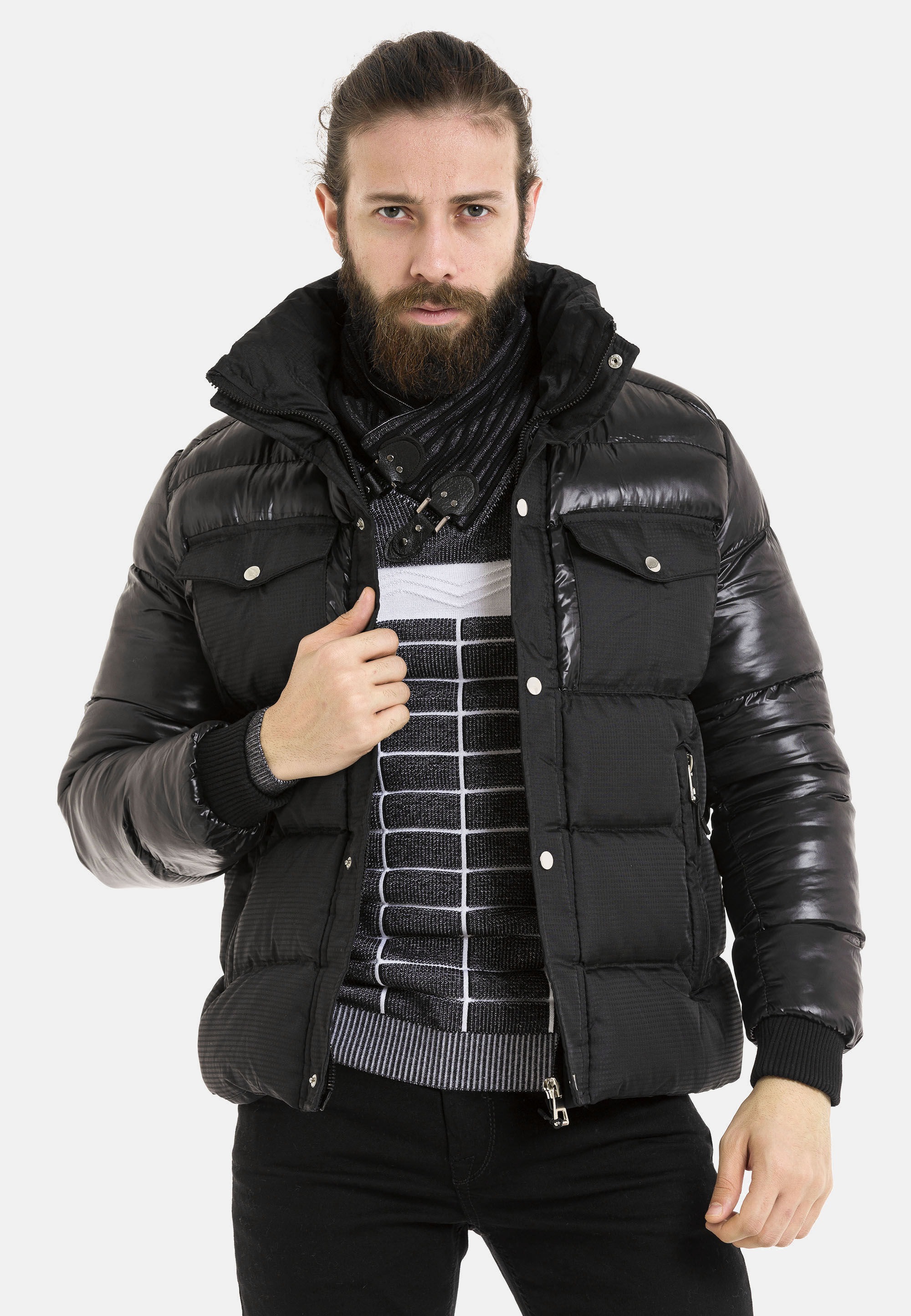 Cipo & Baxx Winterjacke »Jacke«, ohne Kapuze, im gesteppten Design