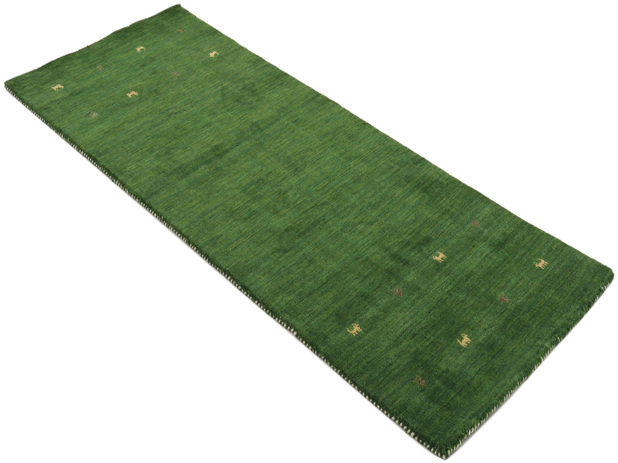 carpetfine Wollteppich »Gabbeh Uni, auch als Läufer erhältlich«, rechteckig, 15 mm Höhe, reine Wolle, handgewebt, Gabbeh Loom Tiermotiv, große Farbauswahl
