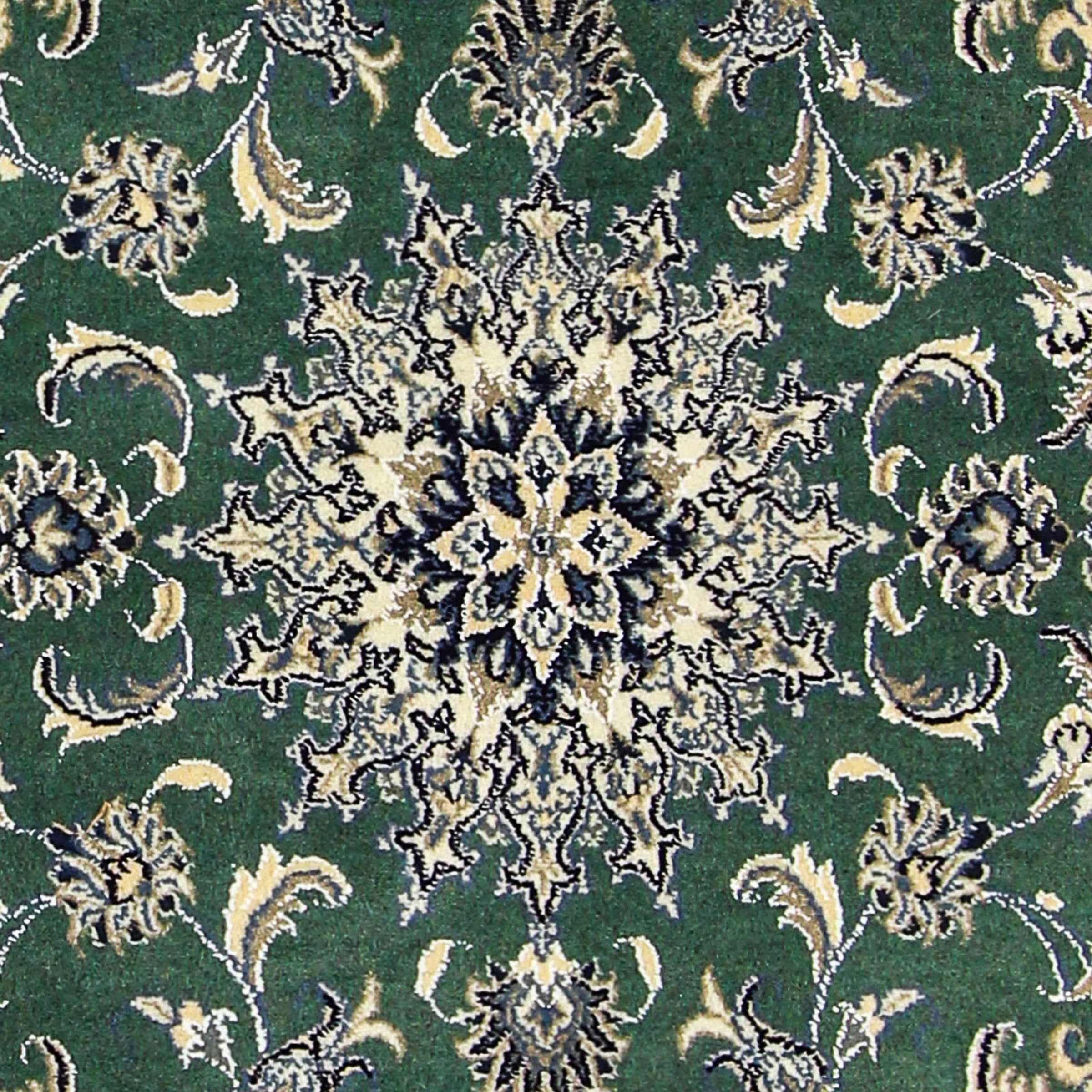 morgenland Orientteppich »Perser - Nain - 203 x 115 cm - dunkelgrün«, rechteckig, Wohnzimmer, Handgeknüpft, Einzelstück mit Zertifikat