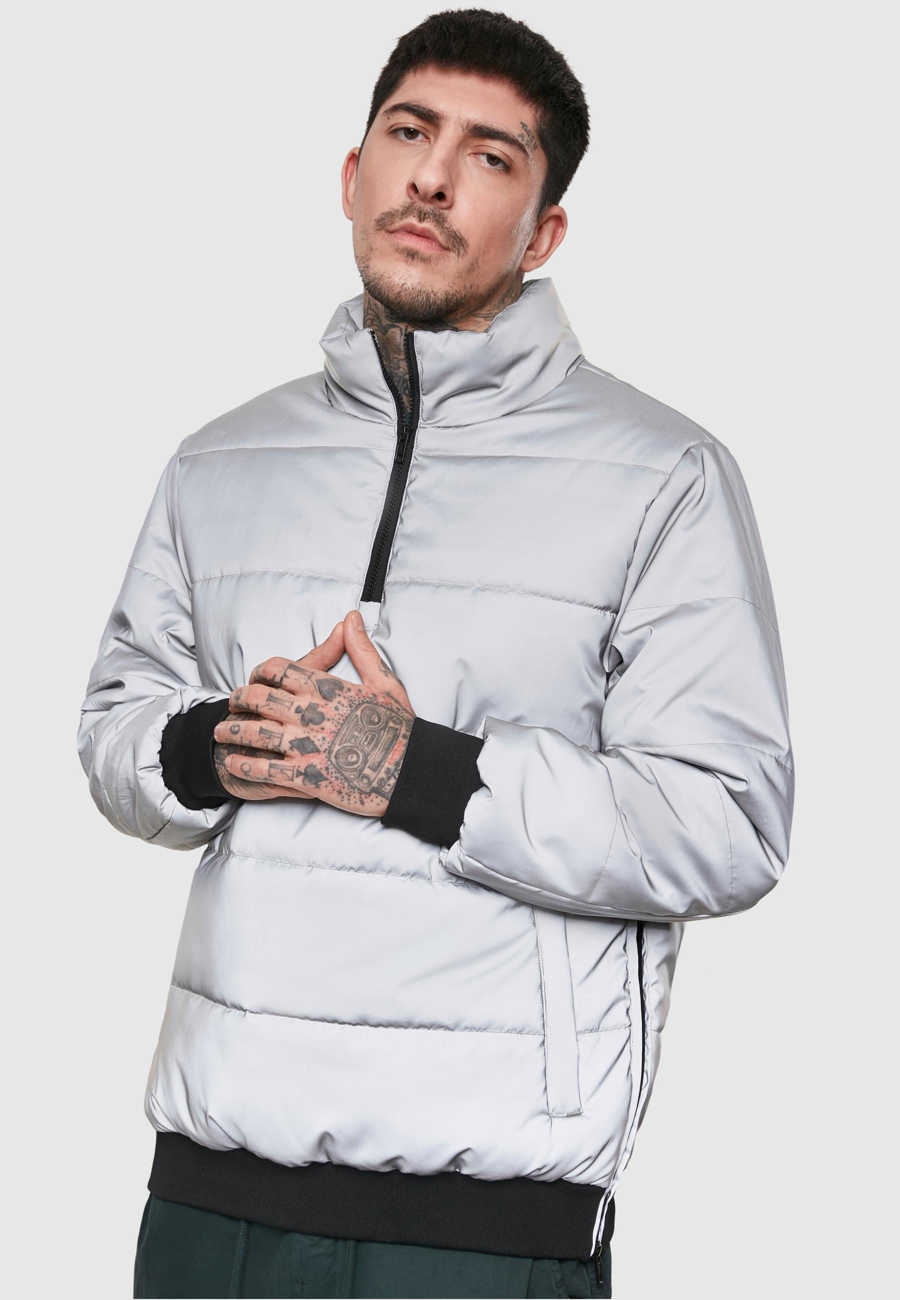 URBAN CLASSICS Winterjacke »Urban Classics Herren Reflective Pullover Jacket«, (1 St.), ohne Kapuze