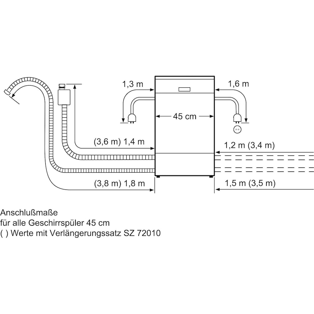 SIEMENS Unterbaugeschirrspüler »SR45ZS11ME«, iQ500, SR45ZS11ME, 10 Maßgedecke