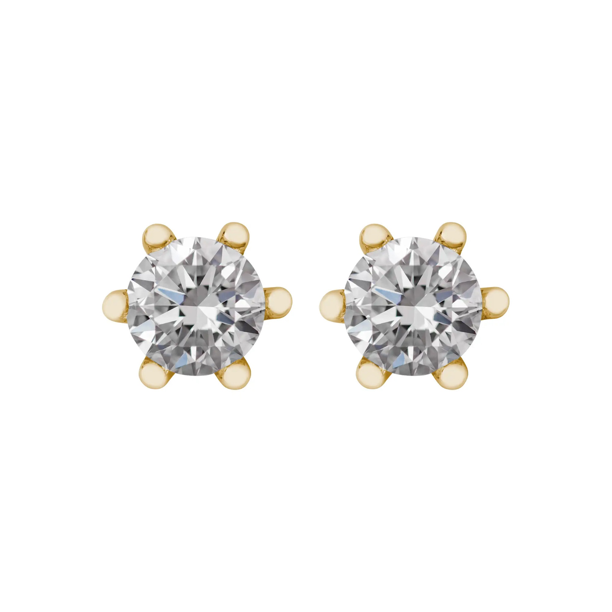 LYOMI Paar Ohrstecker »585/- Gelbgold 2 synth. Diam. 0,75 ct.«