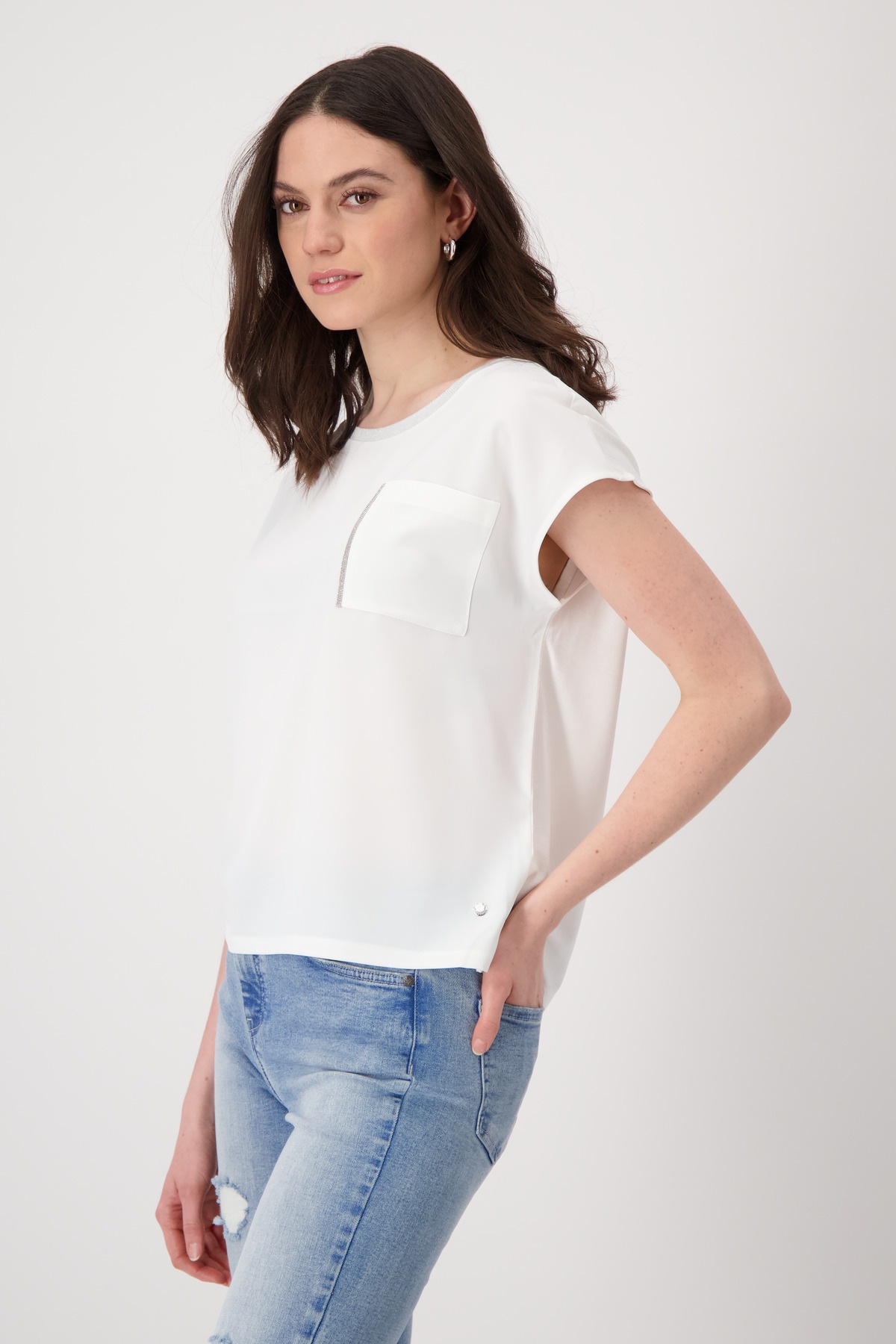 Monari Schlupfbluse mit aufgesetzter Schmucktasche günstig online kaufen