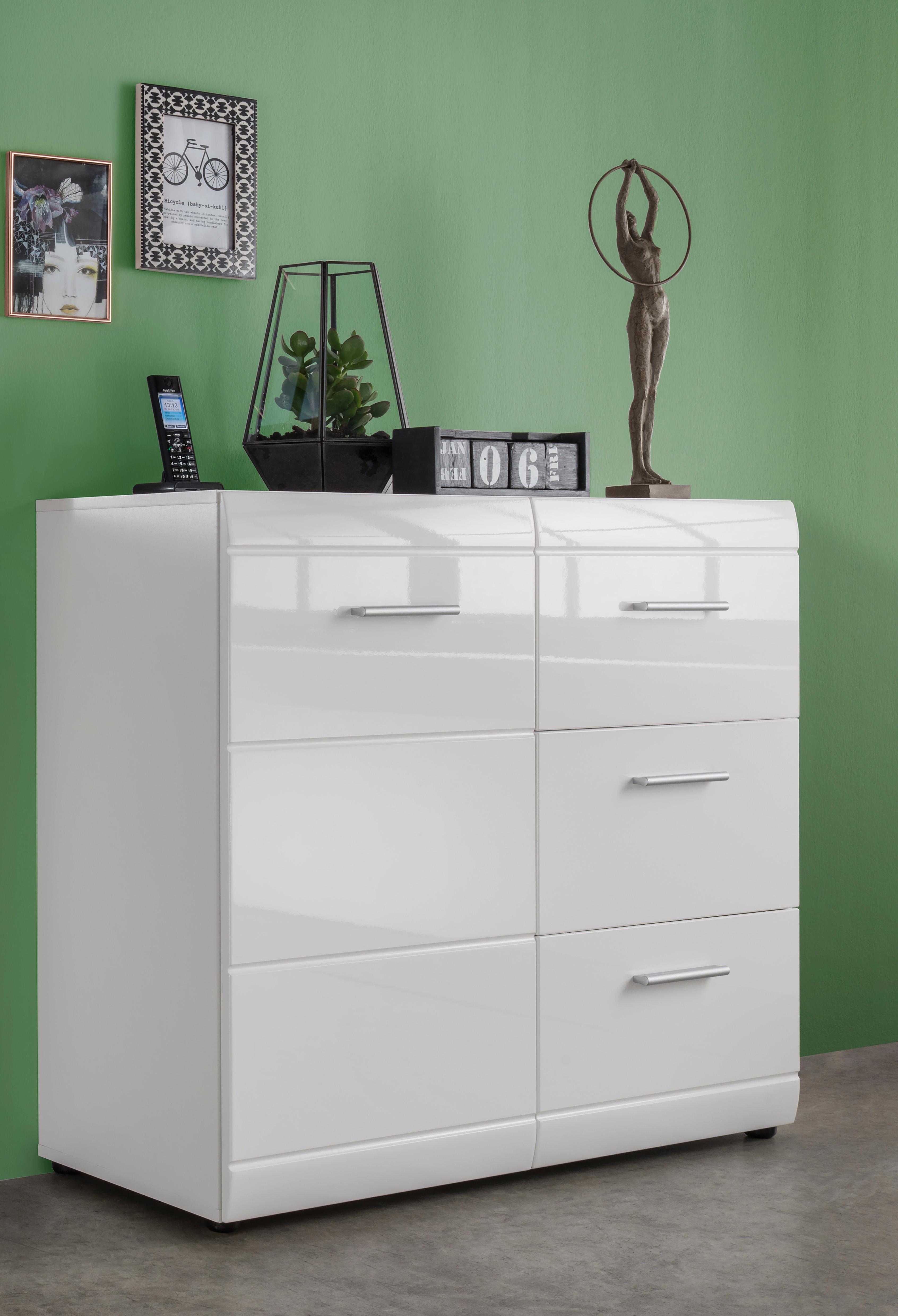 GERMANIA Kommode "Adana" verstellb. Böden, Hochgl.-Fronten, Made in Germany, B:96 bzw. 144 cm