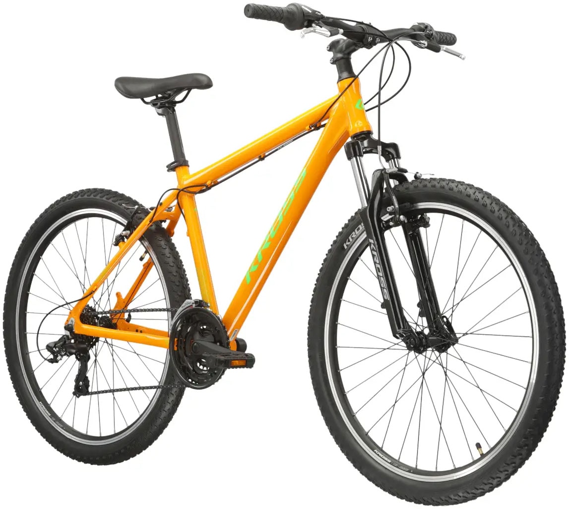 KROSS Mountainbike "KROSS MTB Hardtail Hexagon 1.0 26" orange 21 Gänge", 48cm, 26 Zoll (66,04cm) hinten: 26 Zoll (66,04cm), orange, Fahrräder