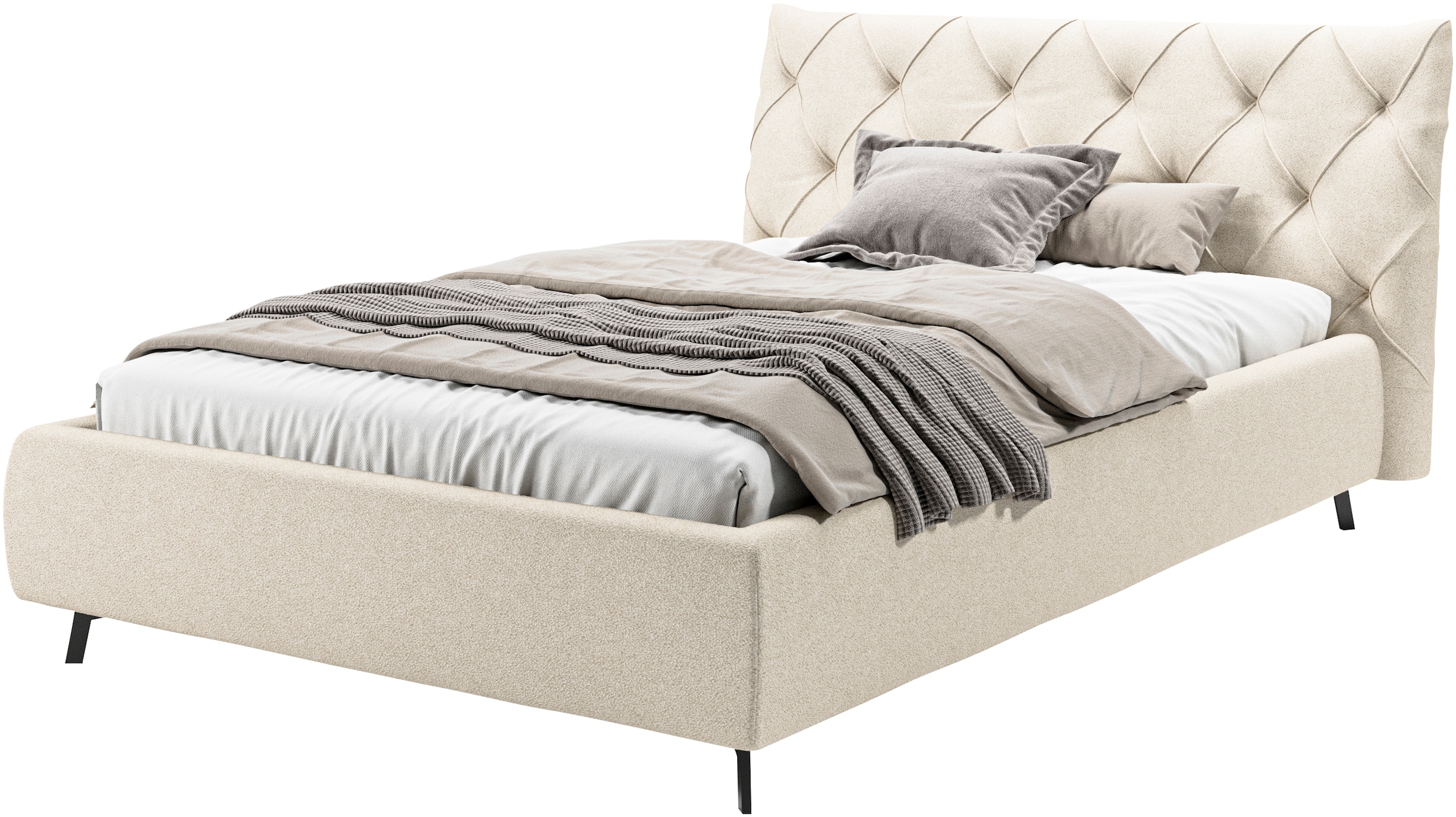 Home Affaire Elloree Upholstered Bed Beige 140x220cm
