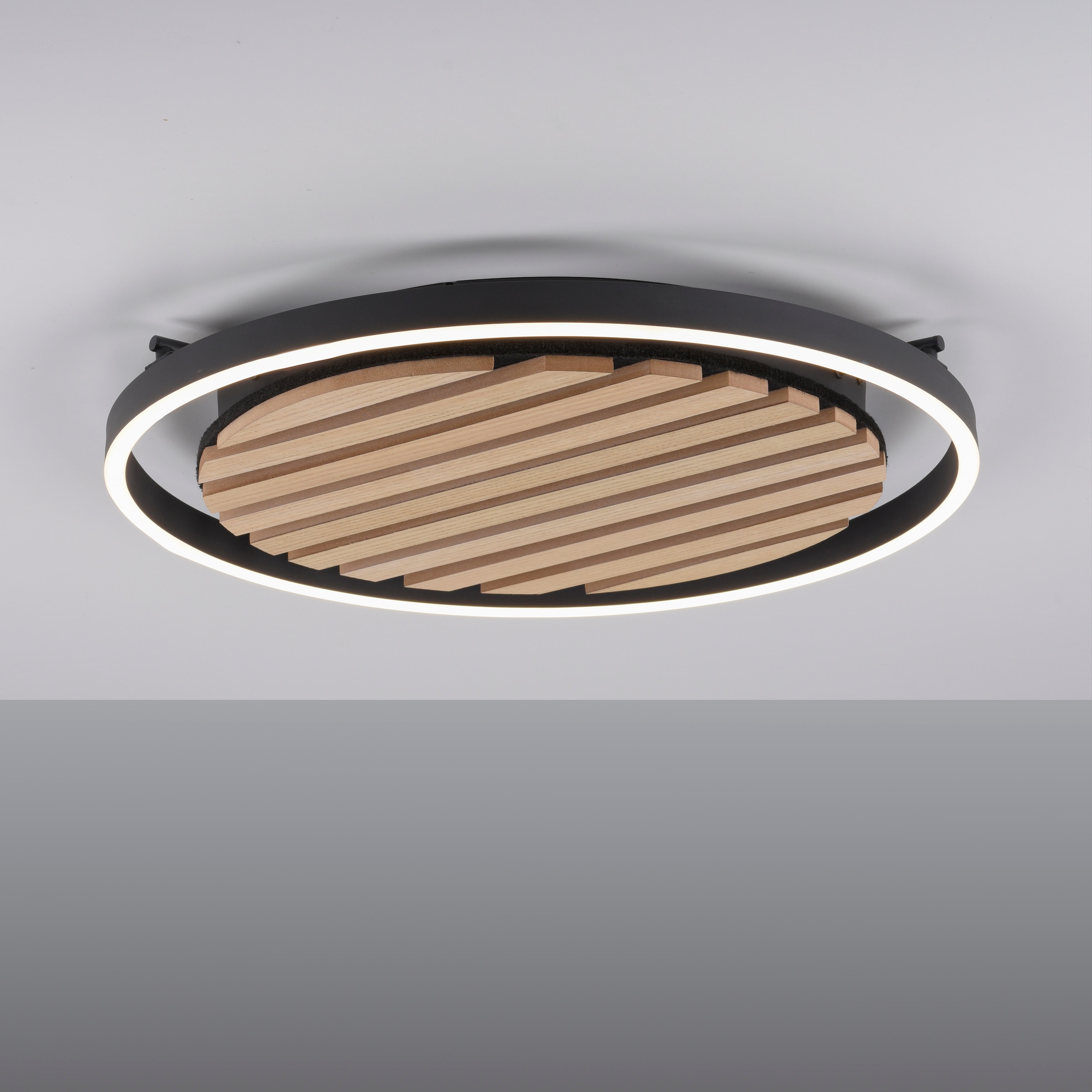 Leonique Deckenleuchte »Brialeen - Akustikpaneele«, 1 flammig, Leuchtmittel LED-Board | LED fest integriert, Akustikpaneel, CCT, Deckenlampe, Akustik, Holz, Paneele, Fernbedienung