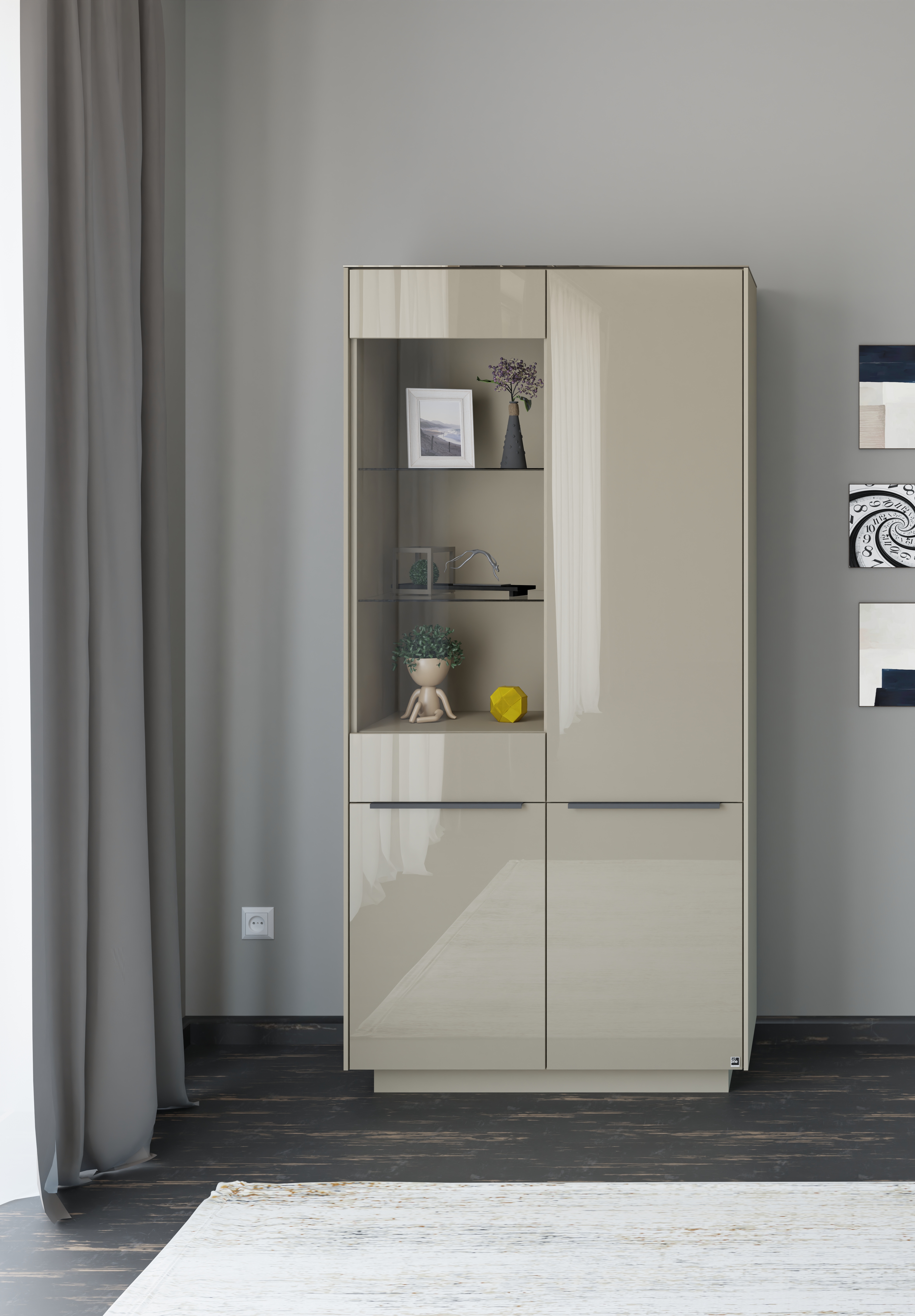 set one by Musterring Standvitrine "Reno" 1 Stk. tlg. Mit Sockel in diversen Farben, 193 cm Höhe & Farbauswahl
