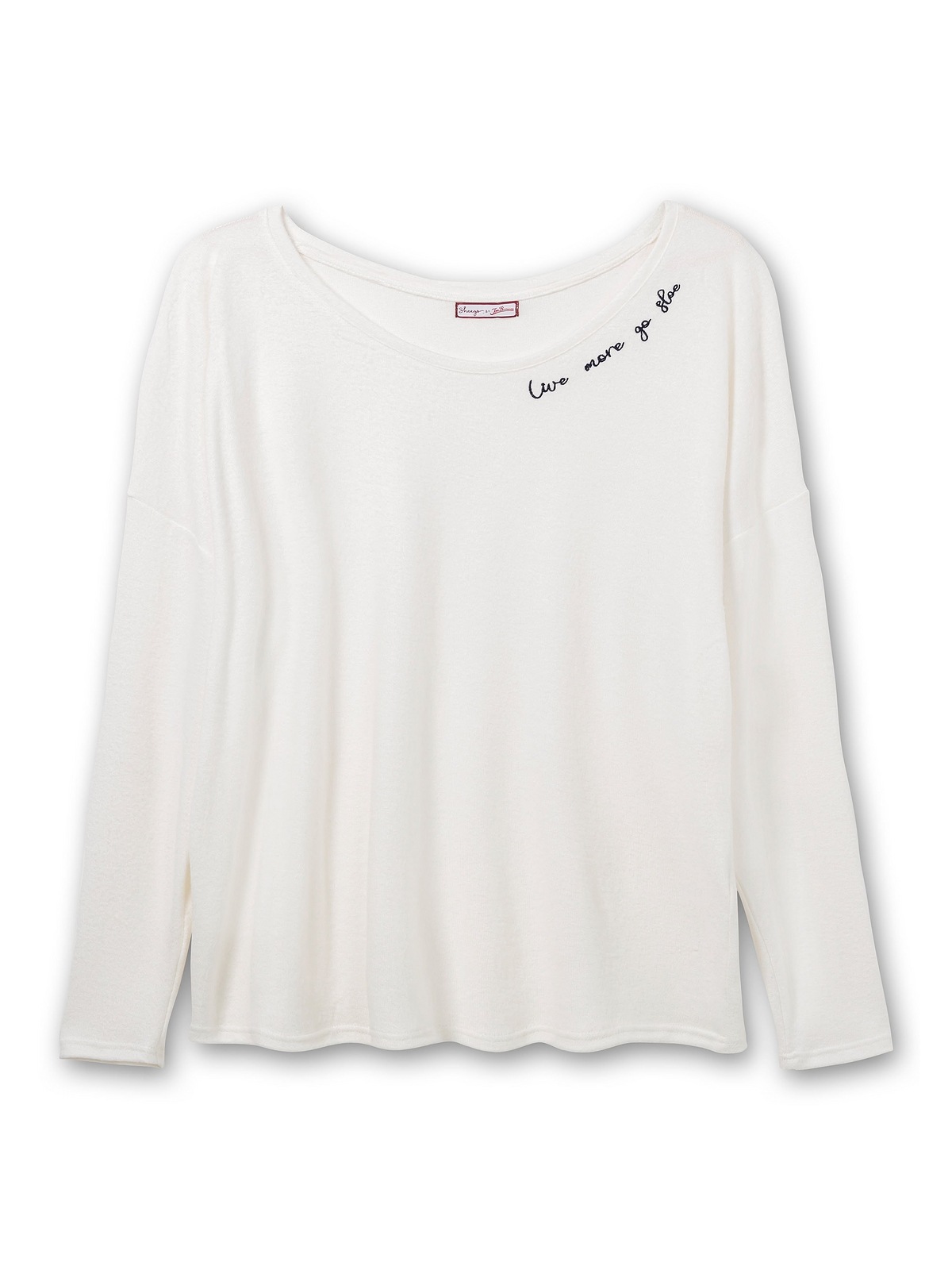 sheego by Joe Browns Langarmshirt »Große Größen«, aus softem Feinstrick, mit Wordingprint