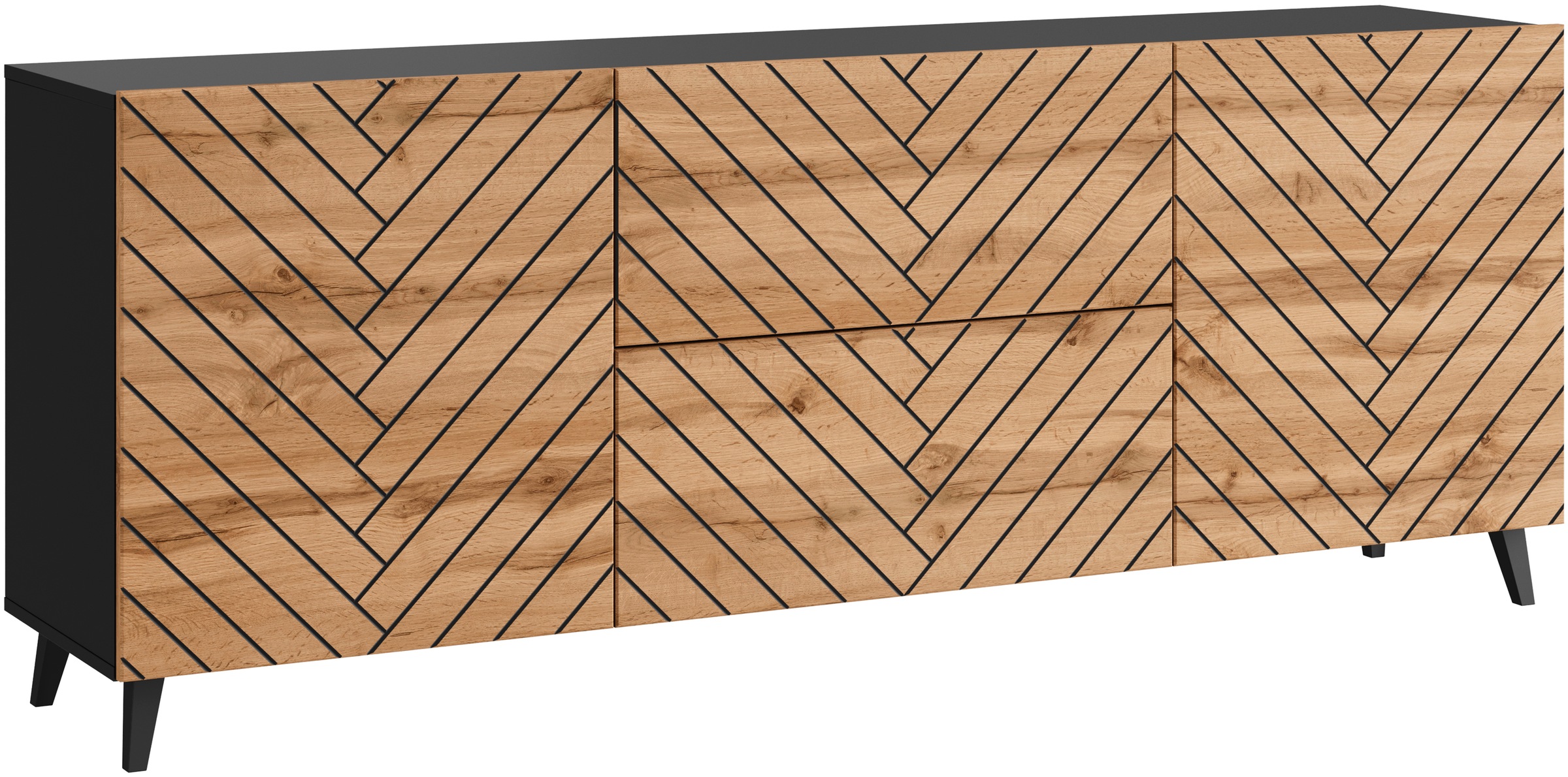 Thumbnail - Home affaire Lowboard "Phuket, Front MDF" 1 Stk. tlg. 2 Schubladen, 4 Türen, 6 geschlossenen Fächern, Breite 180cm