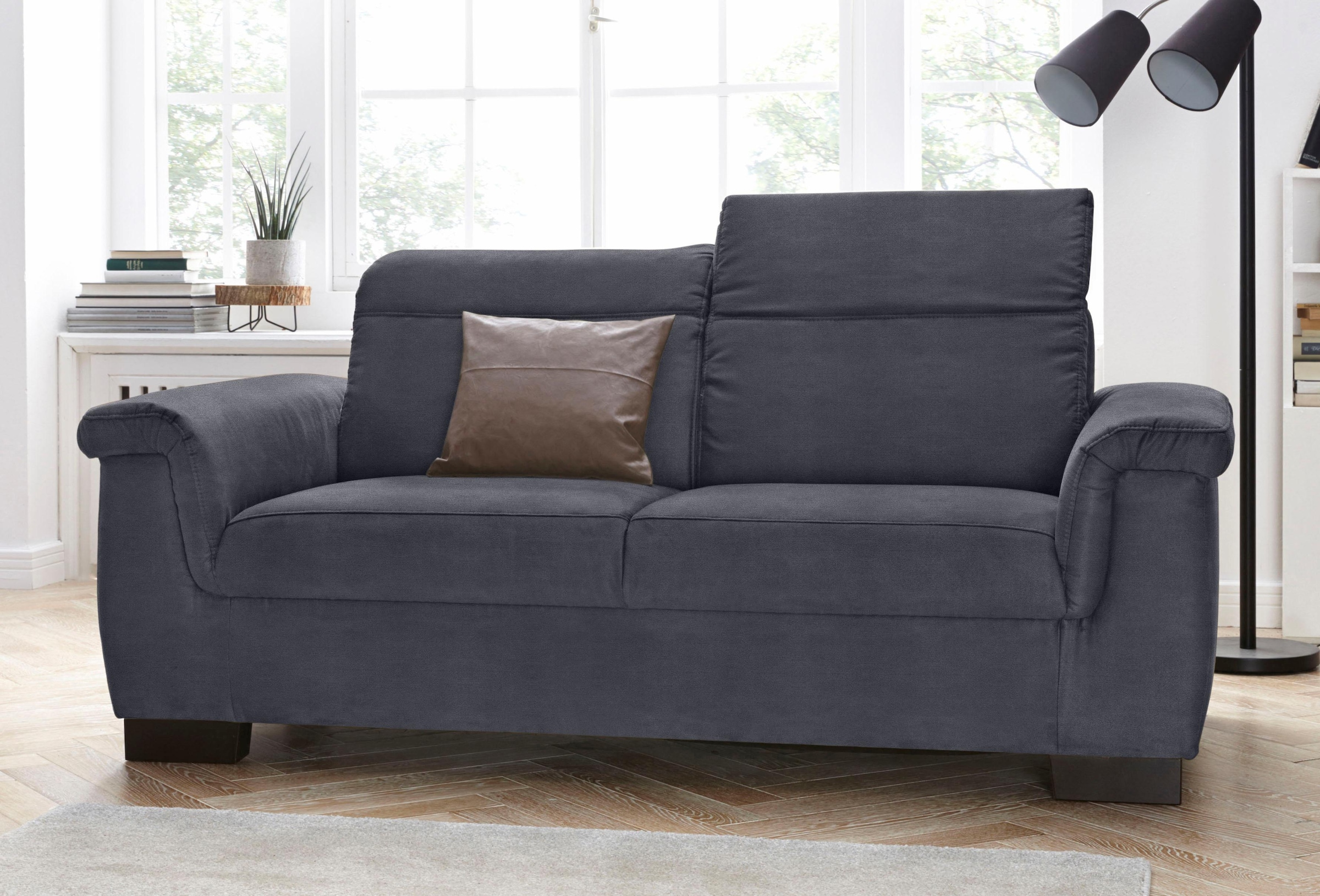 DOMO collection 2-Sitzer "Sully bequem, Breite 193cm, elegant und zeitlos, Fuß 7cm hoch" wahlweise mit Rückenverstellung