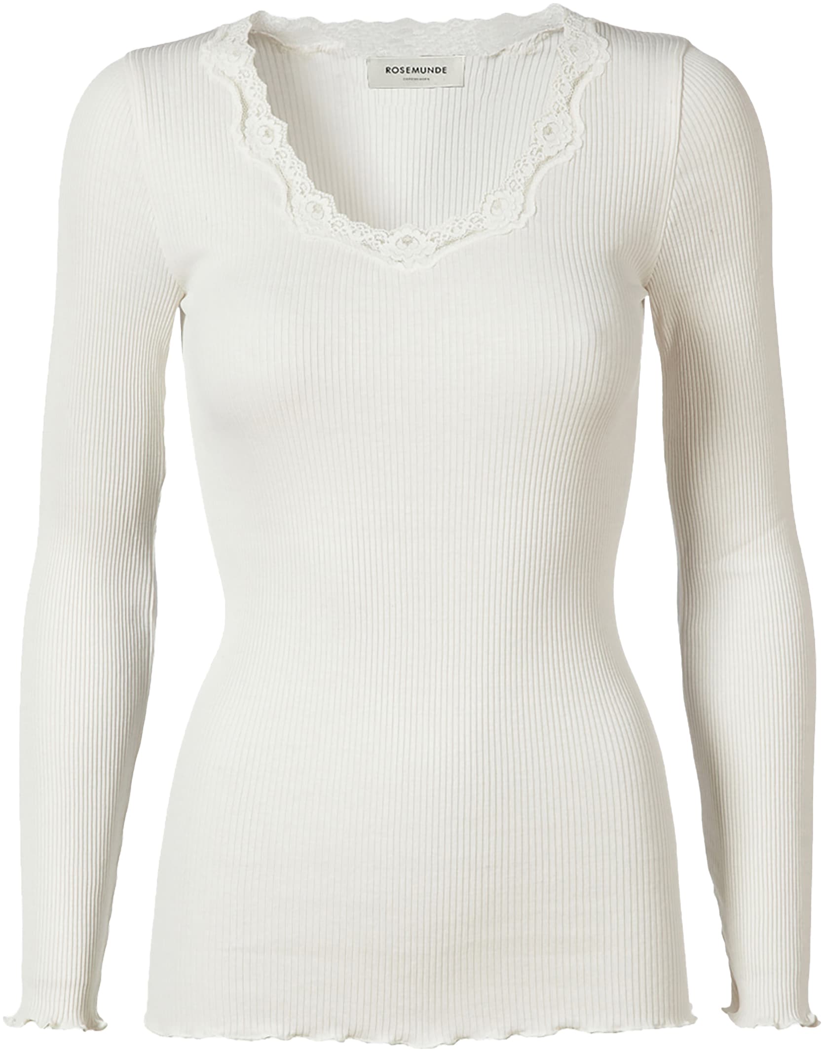 rosemunde Langarmshirt "Babette Silk Blouse", Rundhalsausschnitt mit Spitze günstig online kaufen