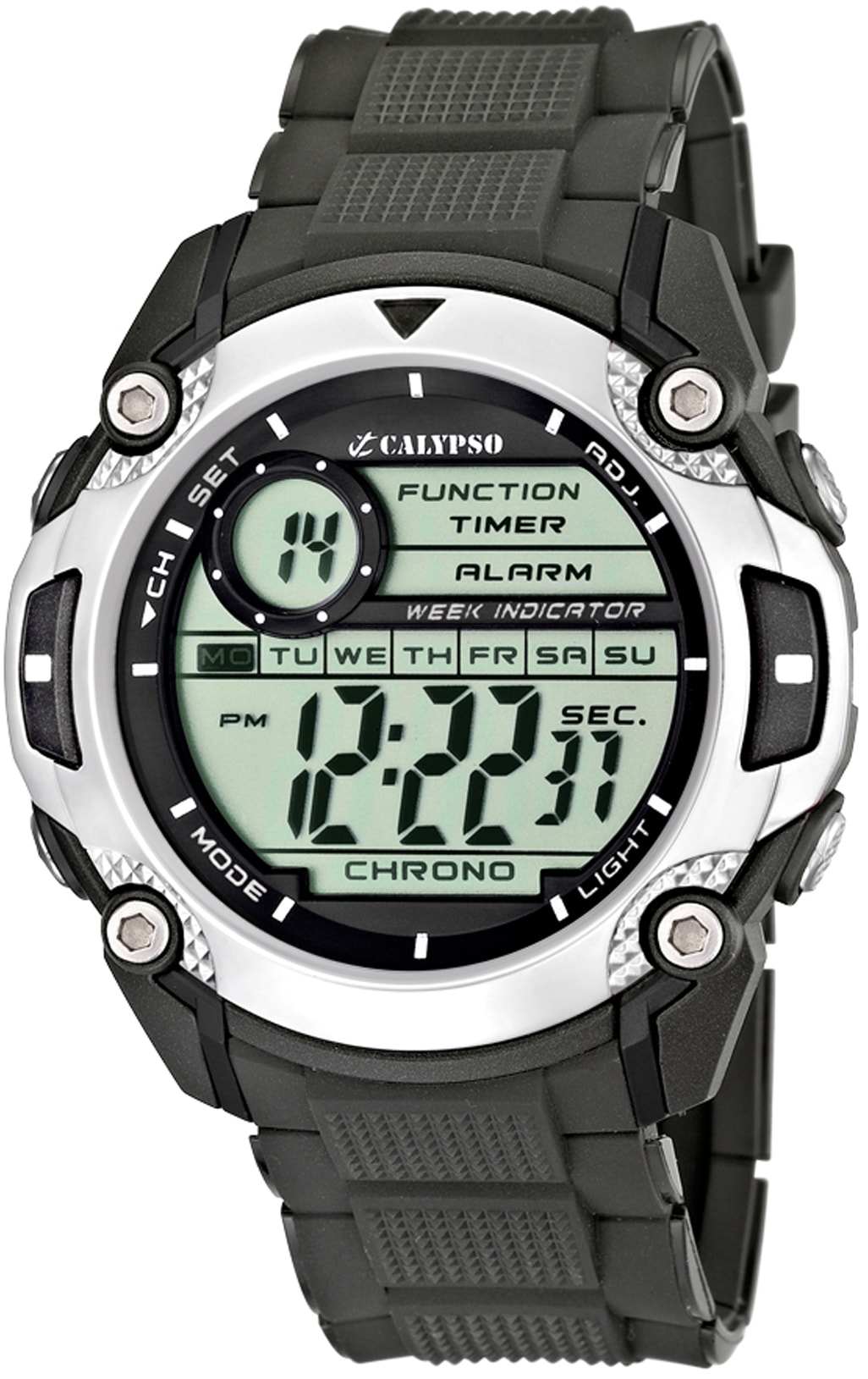 CALYPSO WATCHES Chronograph »Digital For Man, K5577/1«, Armbanduhr, Quarzuhr, Herrenuhr, Datum, Digitalanzeige, Stoppfunktion
