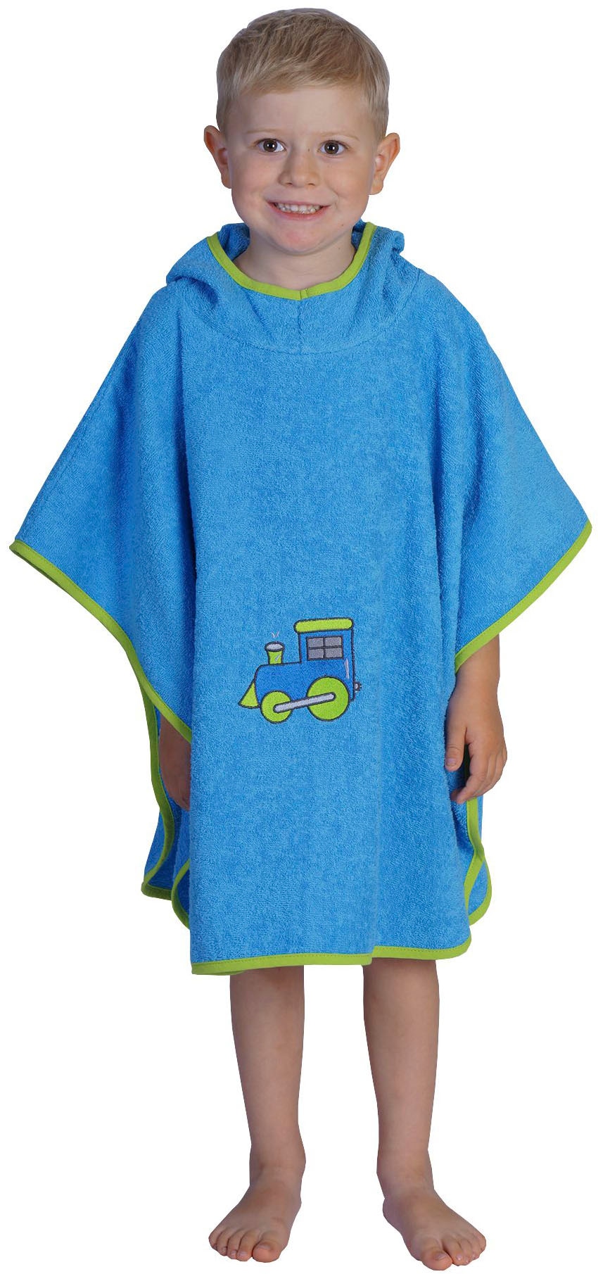 Wörner Badeponcho "Lok" 1 tlg., Baden, Strand, Kapuze, Lokomotive, Eisenbah günstig online kaufen