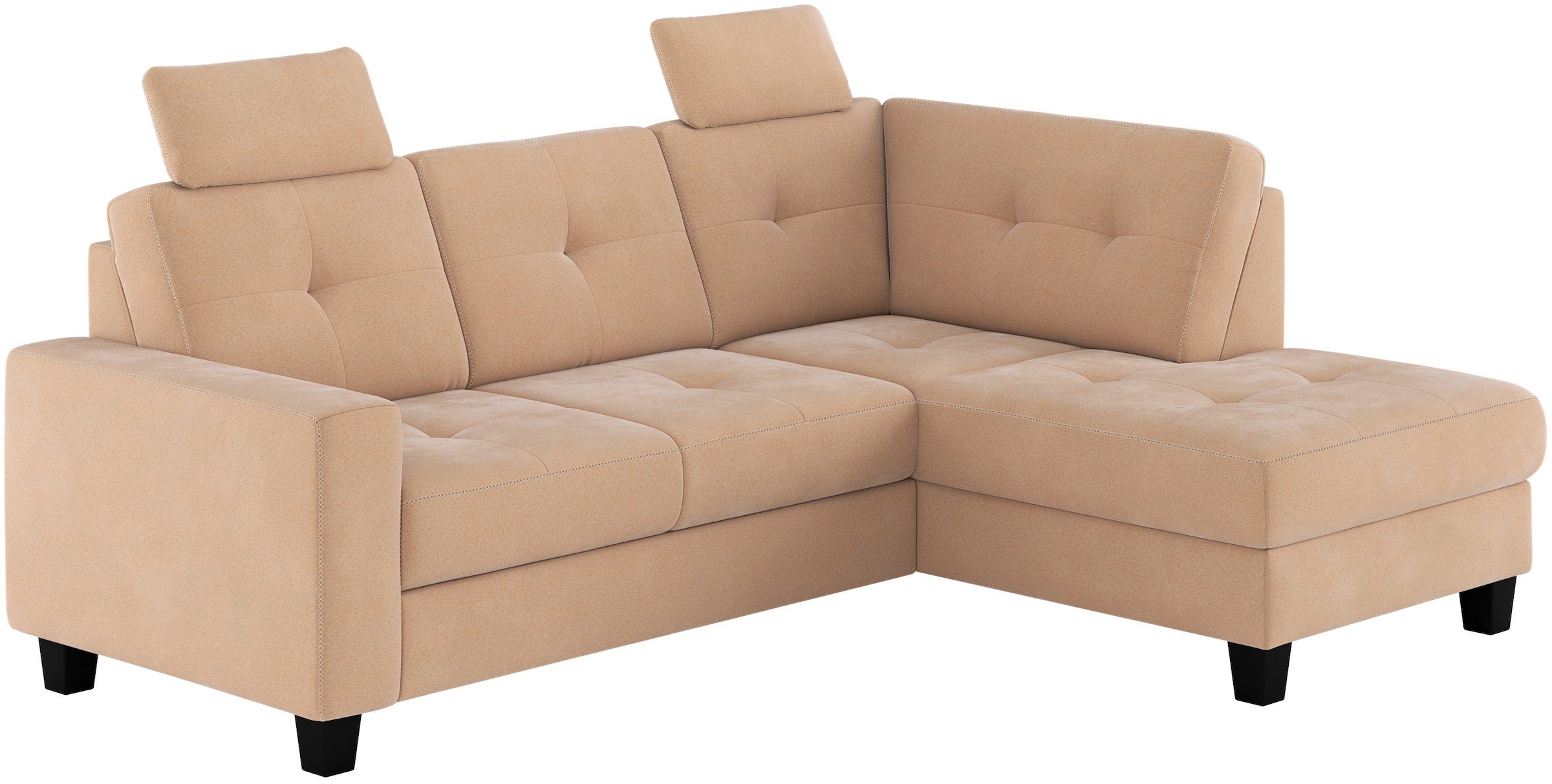 Places of Style Ecksofa »Varese«, Kreuznaht in beige