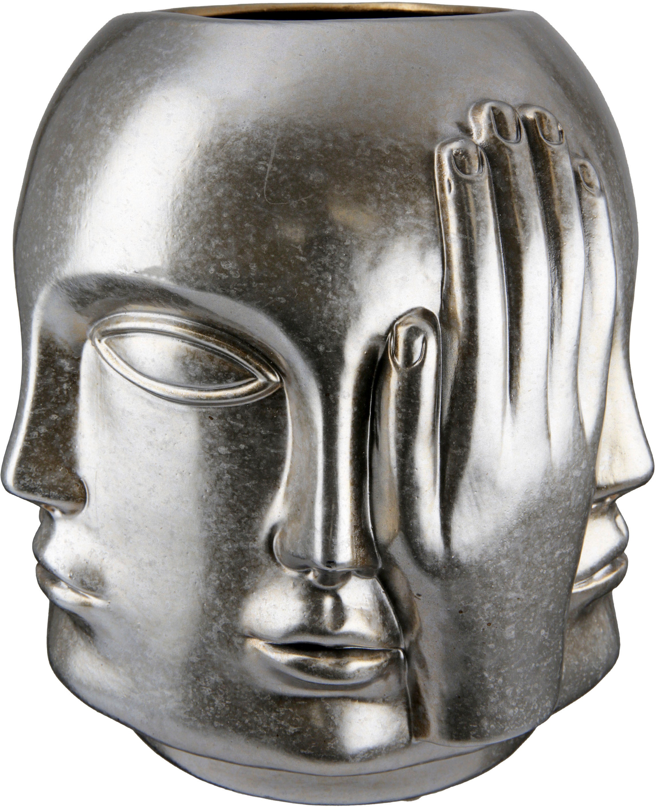 Casablanca by Gilde Tischvase "Ponto, nichts sehen, hören, reden, Höhe ca. 23 cm", (1 St.), dekorative Vase aus Keramik,