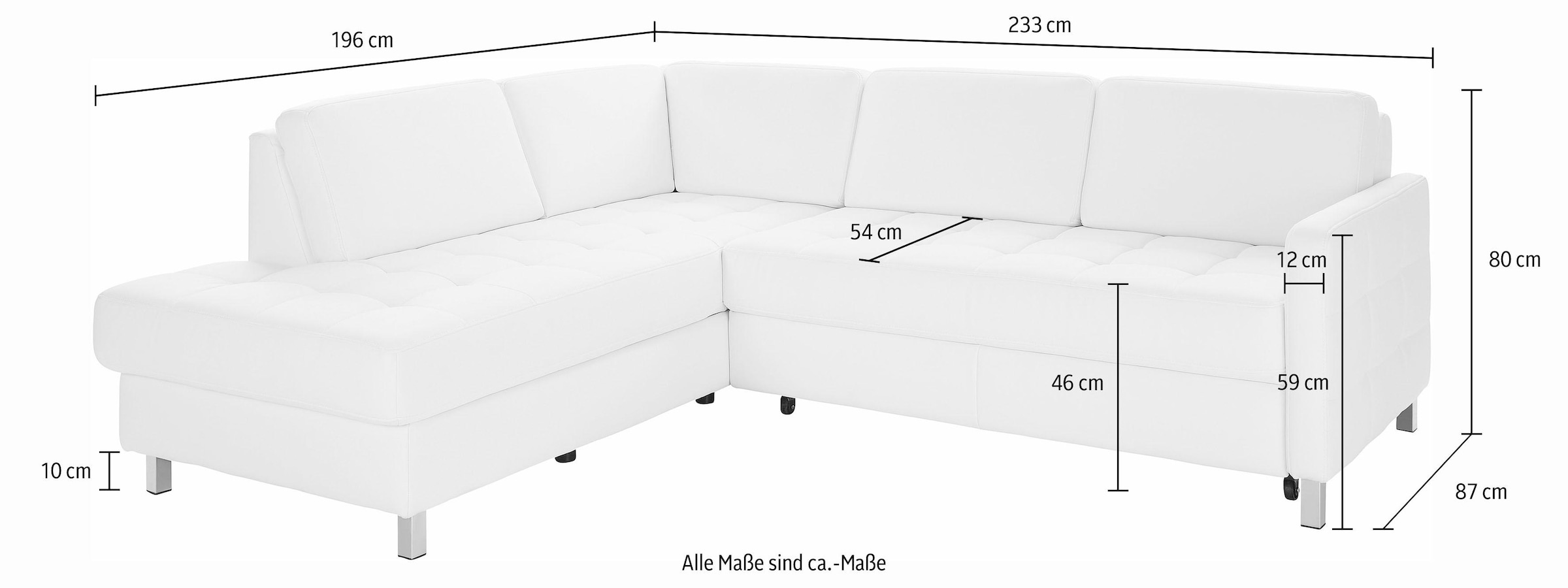 sit&more Ecksofa »Pablo L-Form«, wahlweise mit Bettfunktion und Bettkasten