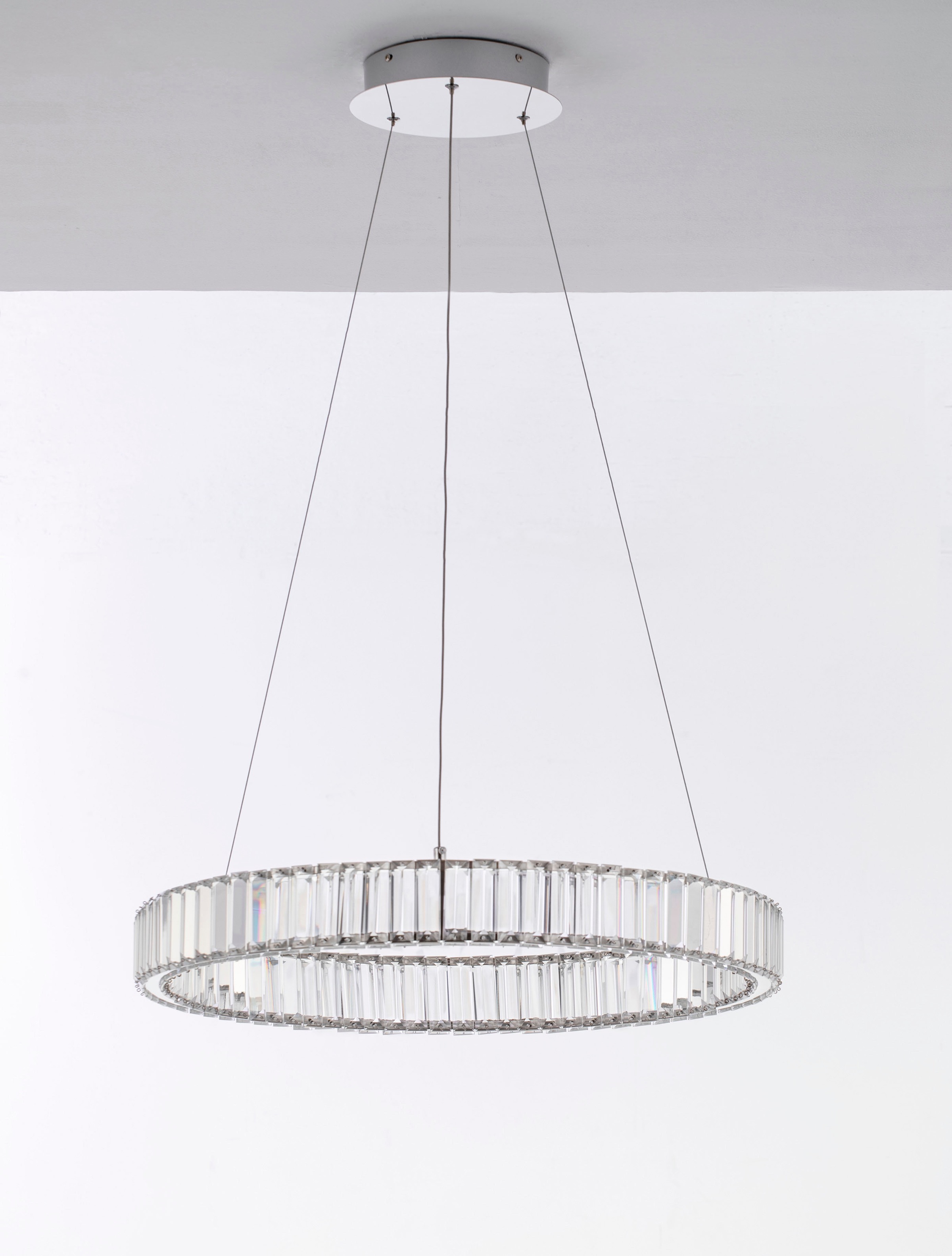 NOVA LUCE LED-Hängeleuchte "AURELIA", silber, 1, Ø 60cm, 1 Stk., Leuchten 2