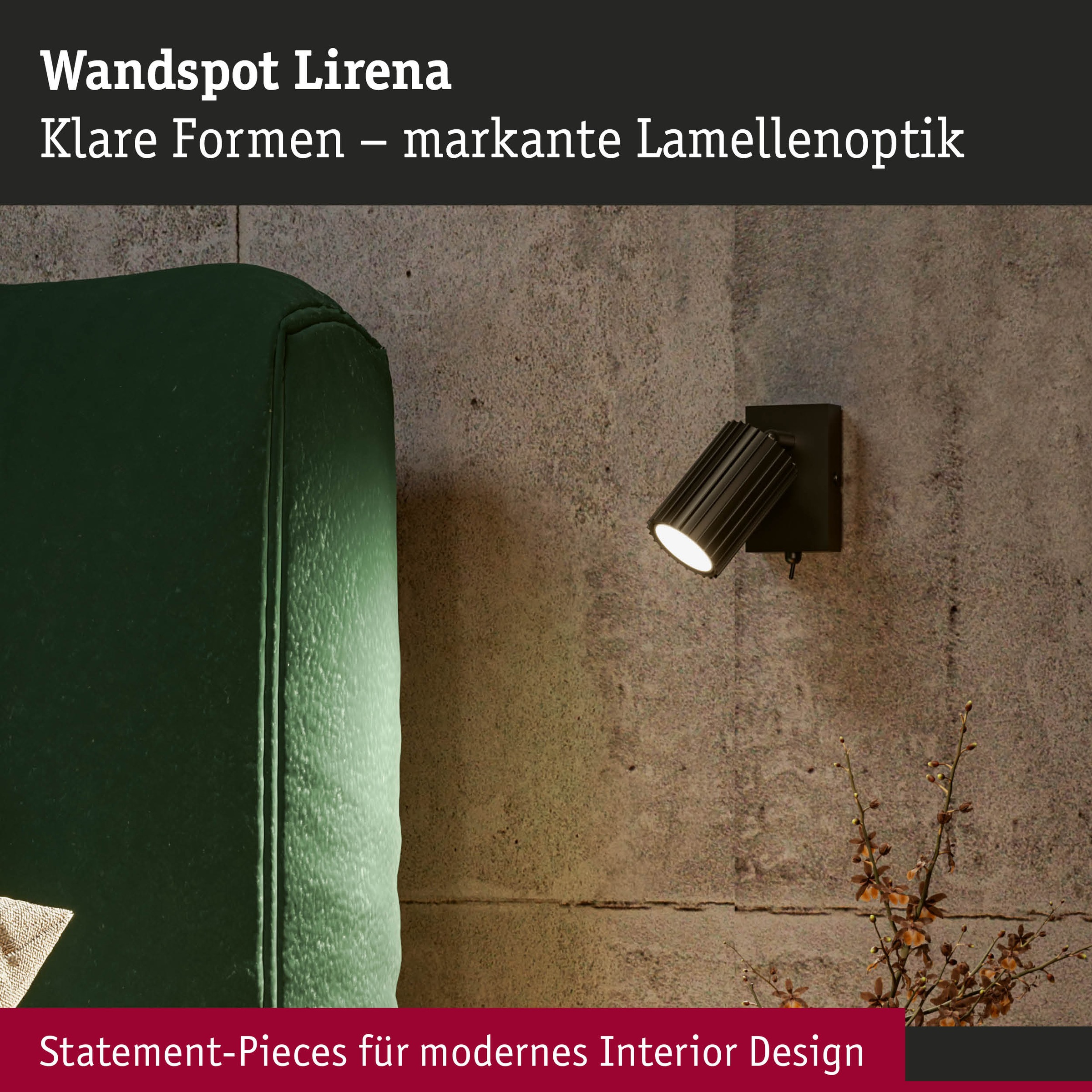 Paulmann Wandleuchte »Spot Lirena max 1x10W GU10 Schwarz 230V Metall« GU10 1 Stk. Dimmbar