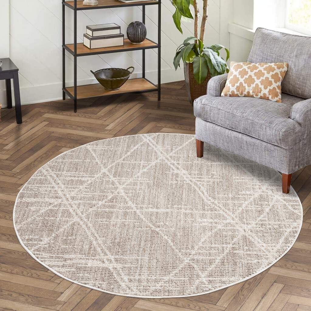 Carpet City Teppich "CLASICO 9162" rund 11 mm Höhe Kurzflor, Hochtief-Muste günstig online kaufen