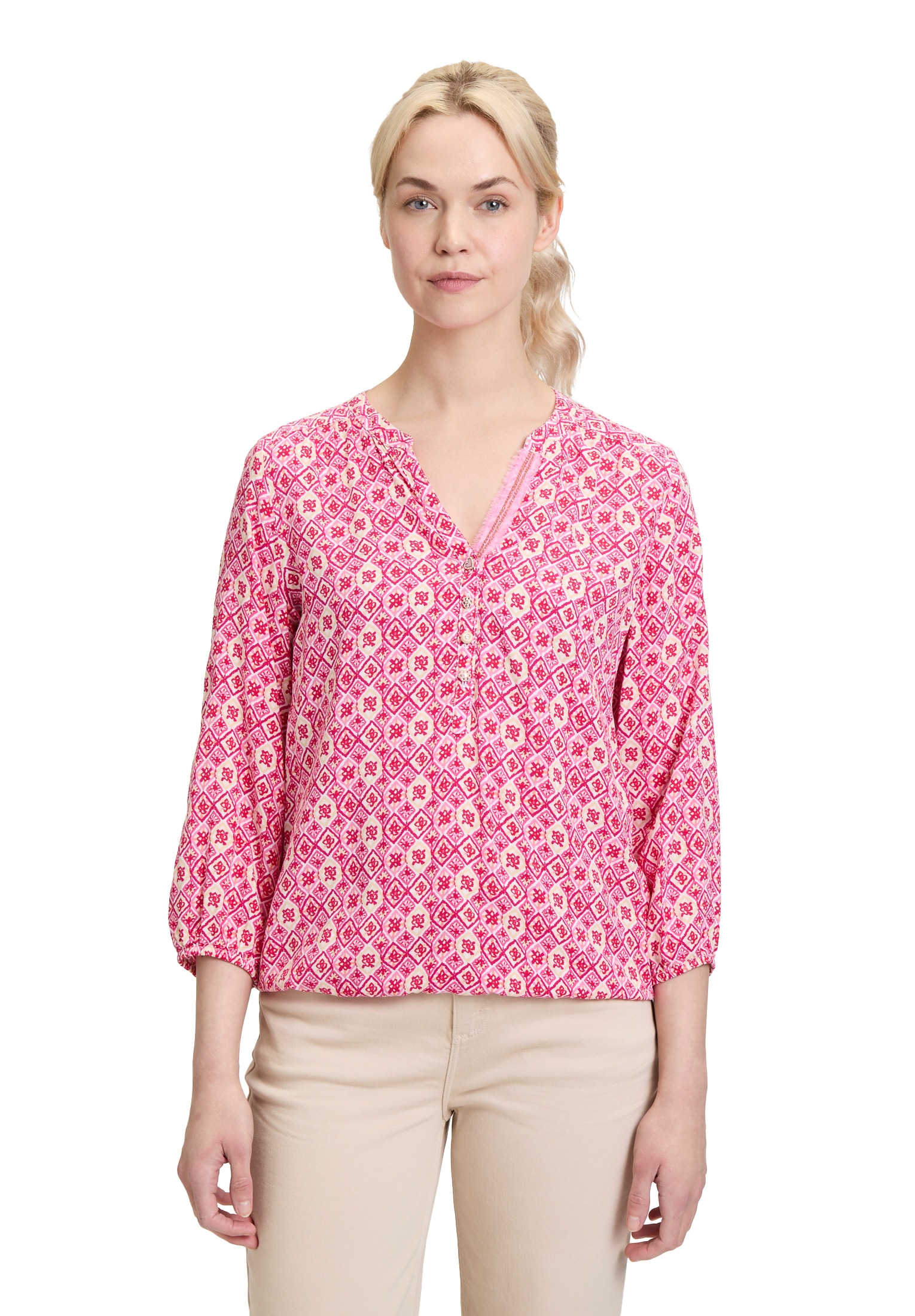 Cartoon Schlupfbluse "Cartoon Damen Casual-Bluse mit Muster" günstig online kaufen