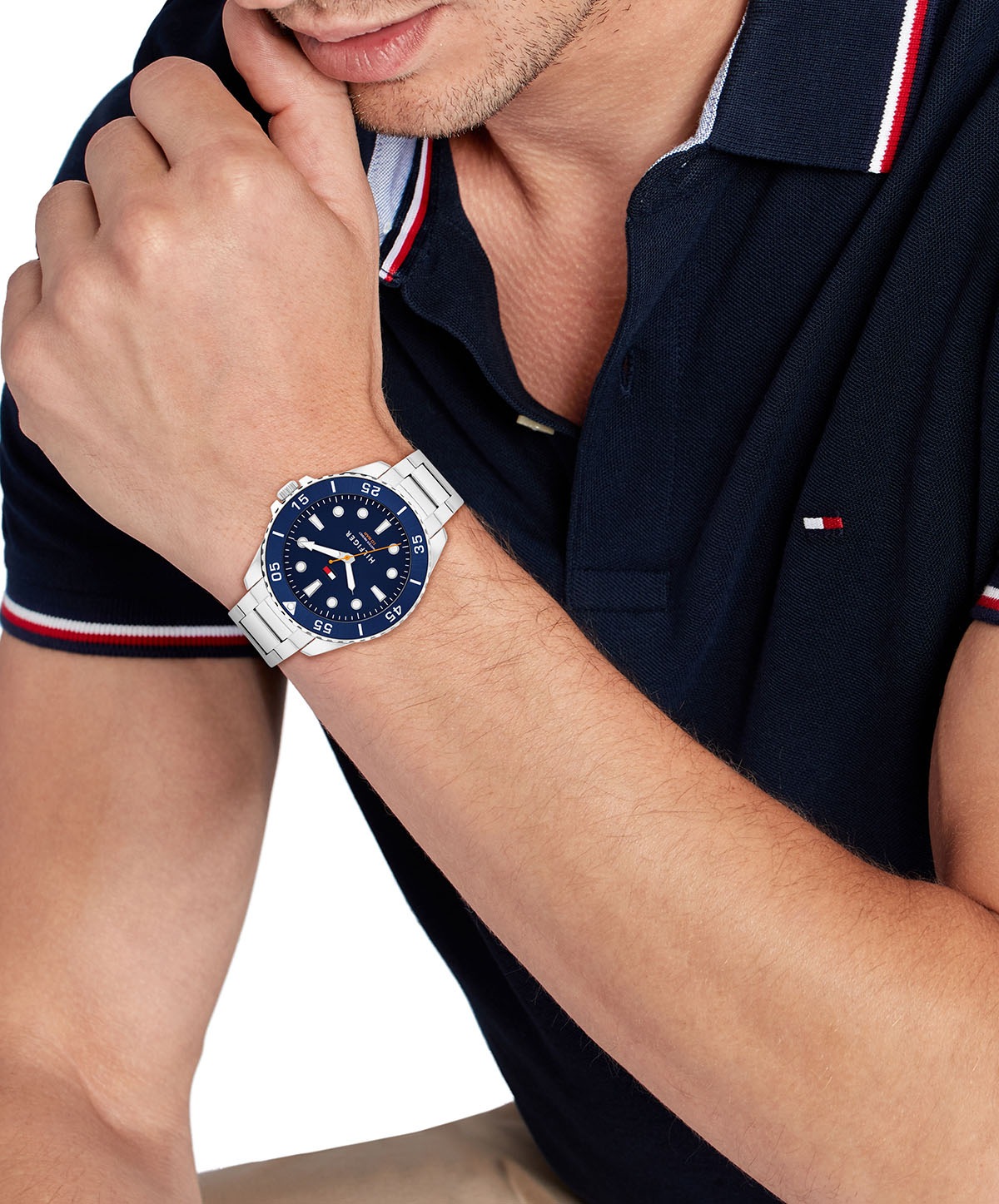 Tommy Hilfiger Quarzuhr »OCEANIC«, Armbanduhr, Herrenuhr, Edelstahlarmband, analog