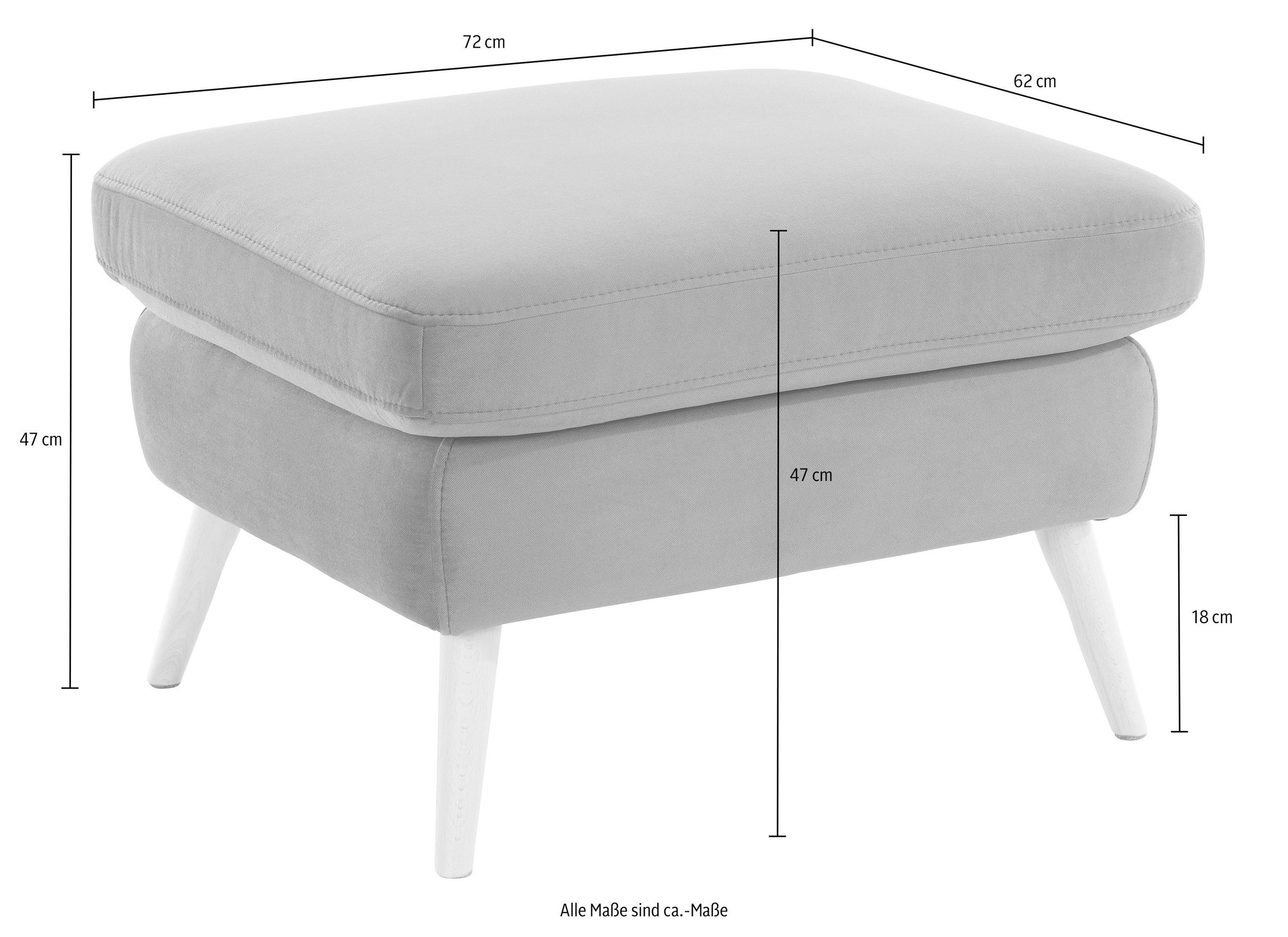 exxpo - sofa fashion Hocker »Scandi bequem und elegant mit hohem Holzfuß«, bequem und elegant mit hohem Holzfuß