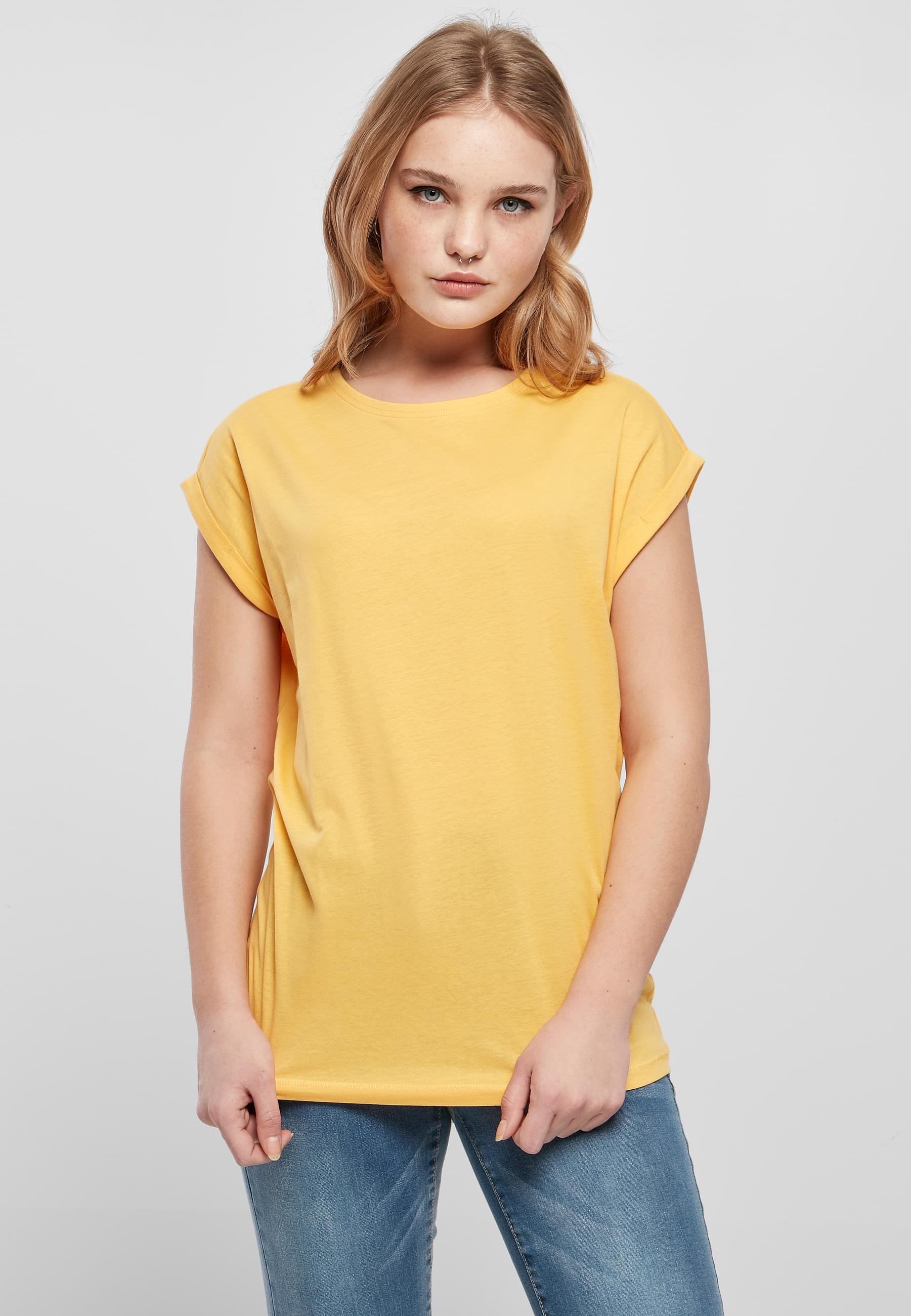 URBAN CLASSICS Kurzarmshirt »Urban Classics Damen Ladies Extended Shoulder Tee«, (1 tlg.)